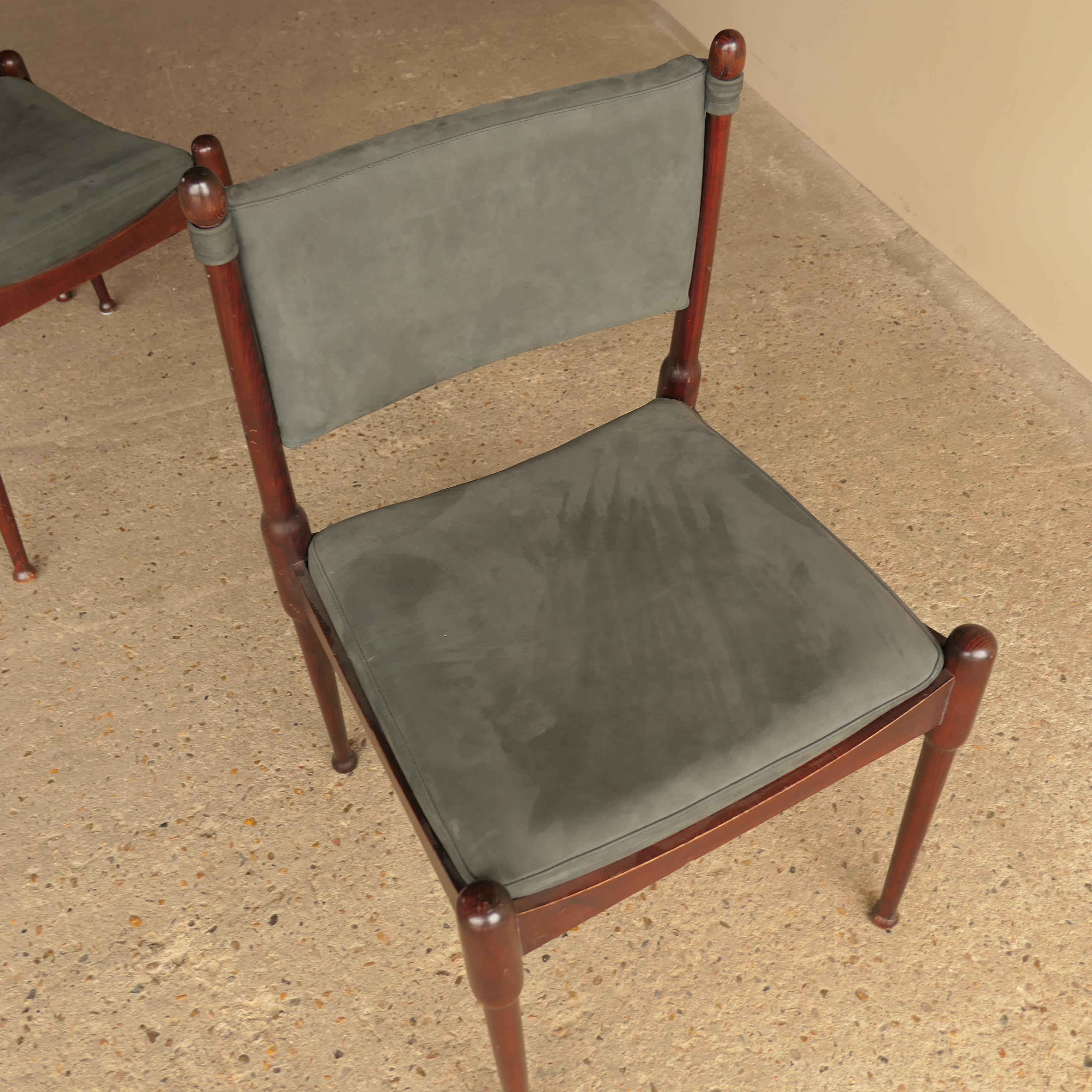Esszimmerstühle aus Palisander-Wildleder im Angebot 8