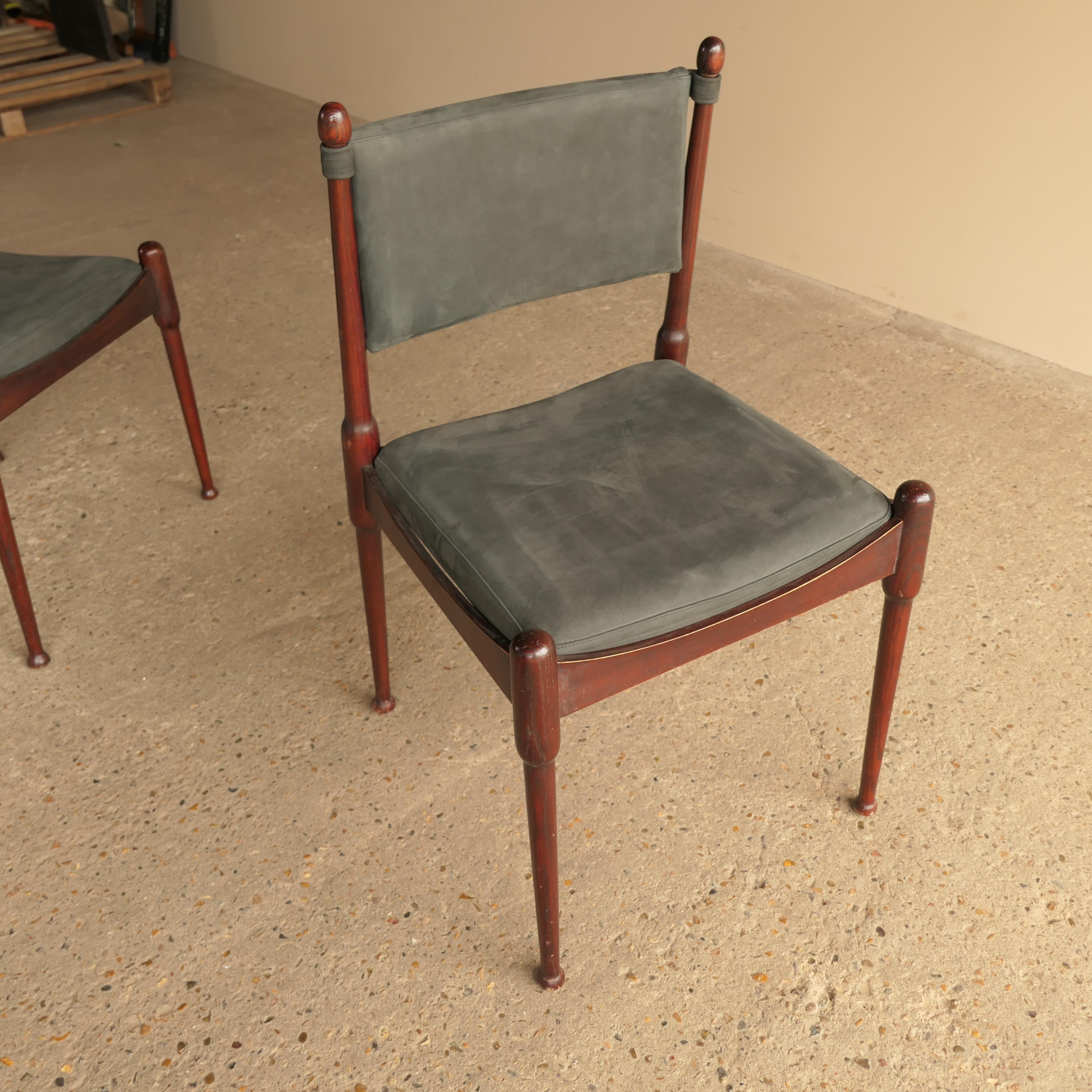 Esszimmerstühle aus Palisander-Wildleder im Angebot 11