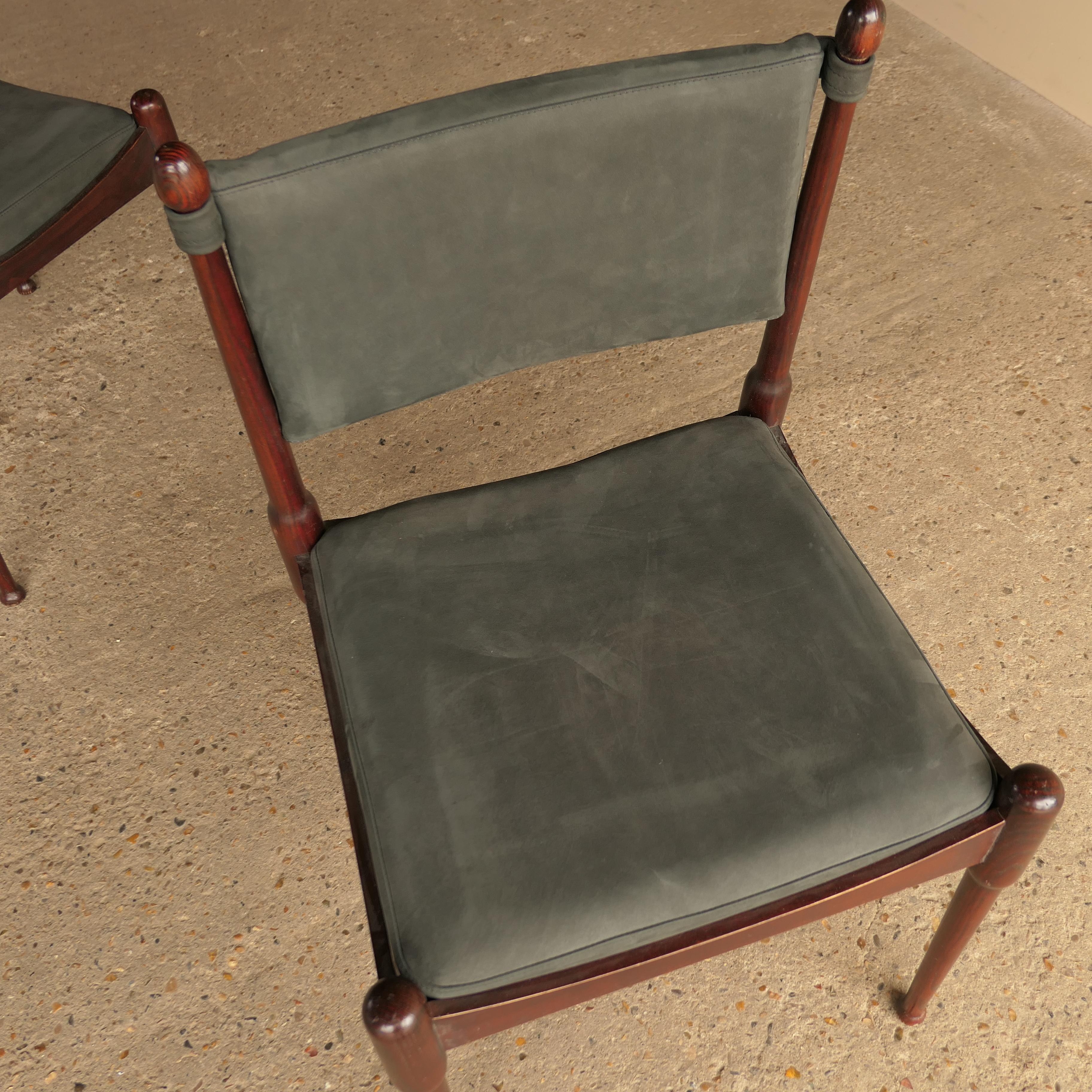 Esszimmerstühle aus Palisander-Wildleder im Angebot 12