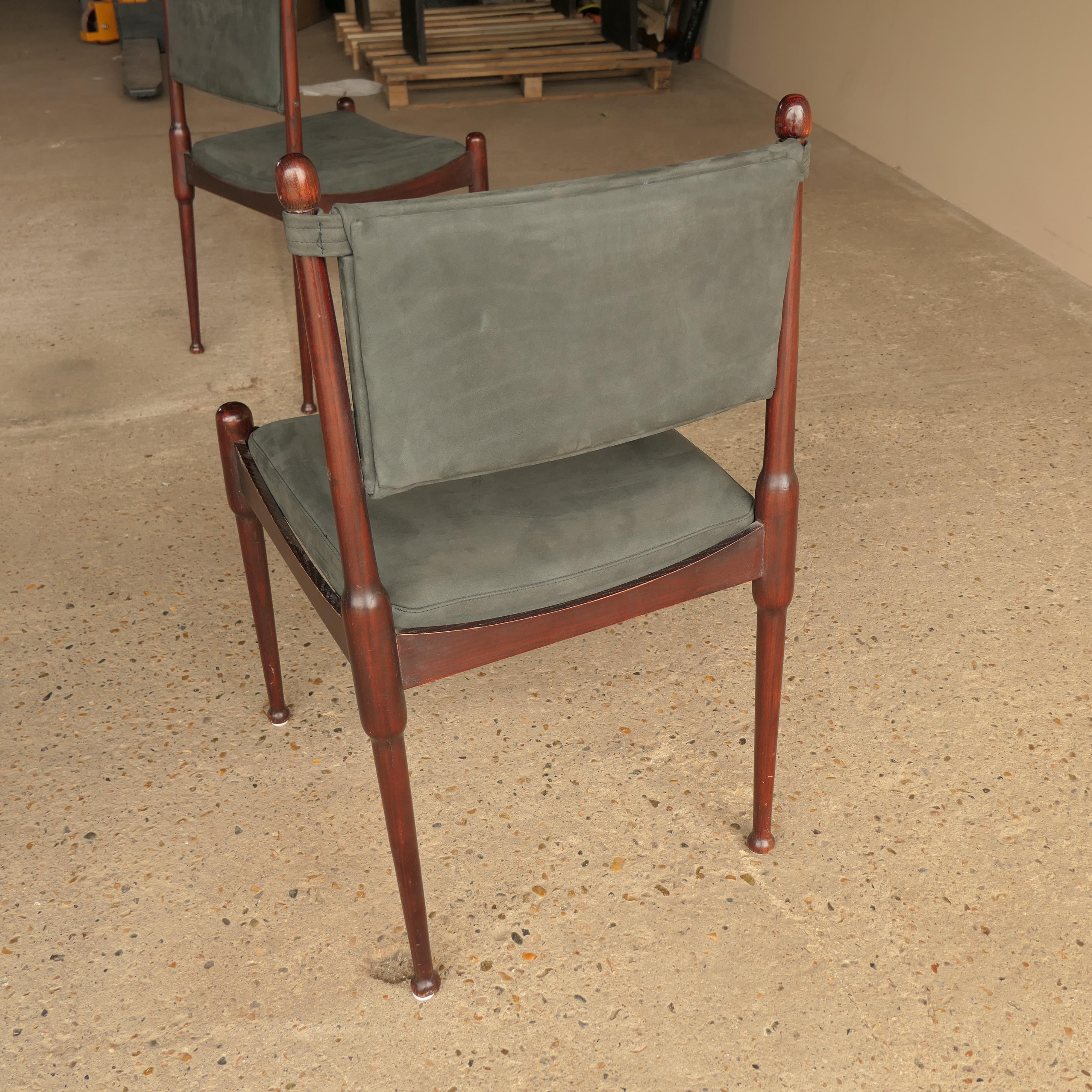 Esszimmerstühle aus Palisander-Wildleder im Angebot 14