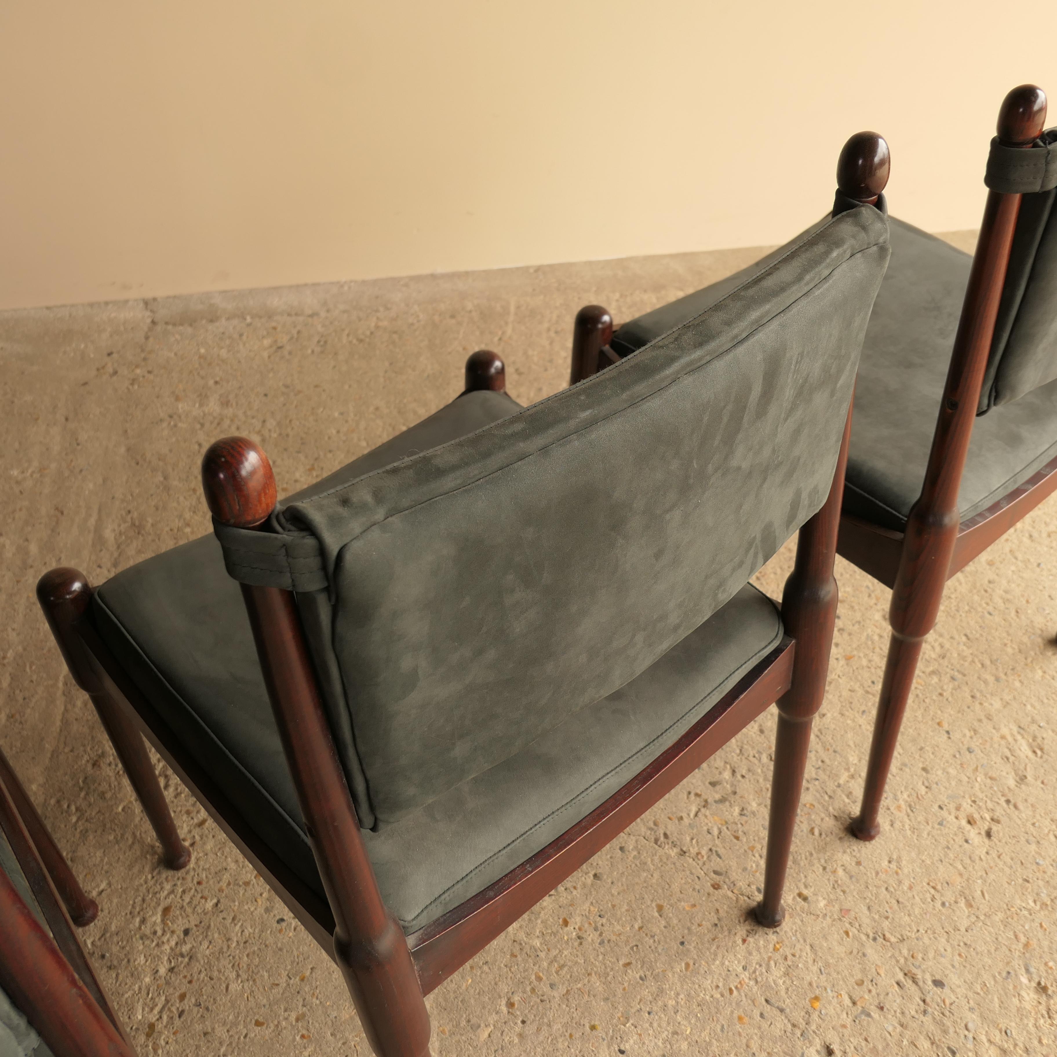 Esszimmerstühle aus Palisander-Wildleder im Angebot 1