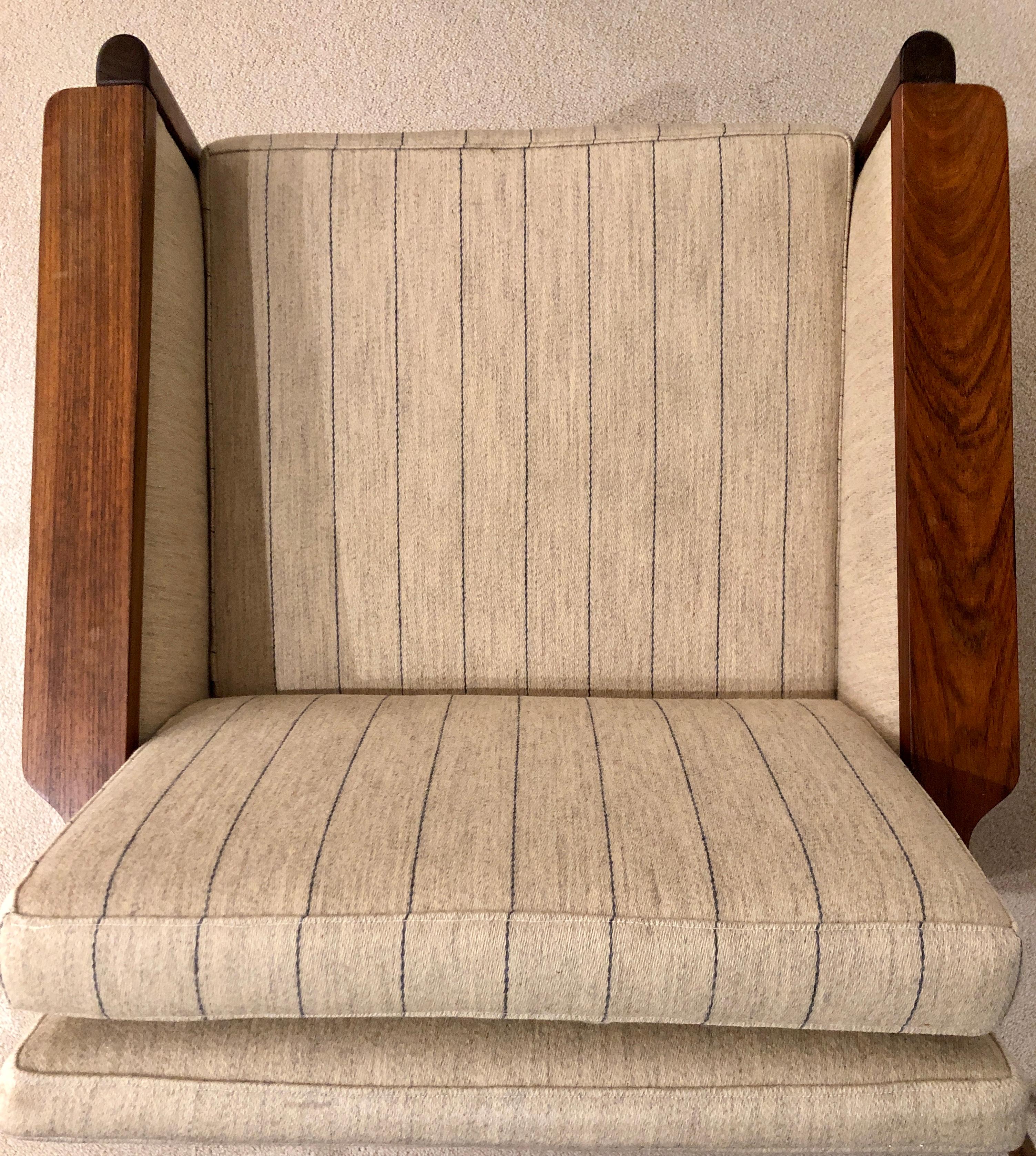 Rosewood Sven Ivar Dysthe Reupholstered 3-Seat Sofa & a Lounge Chair, 1950s For Sale 4