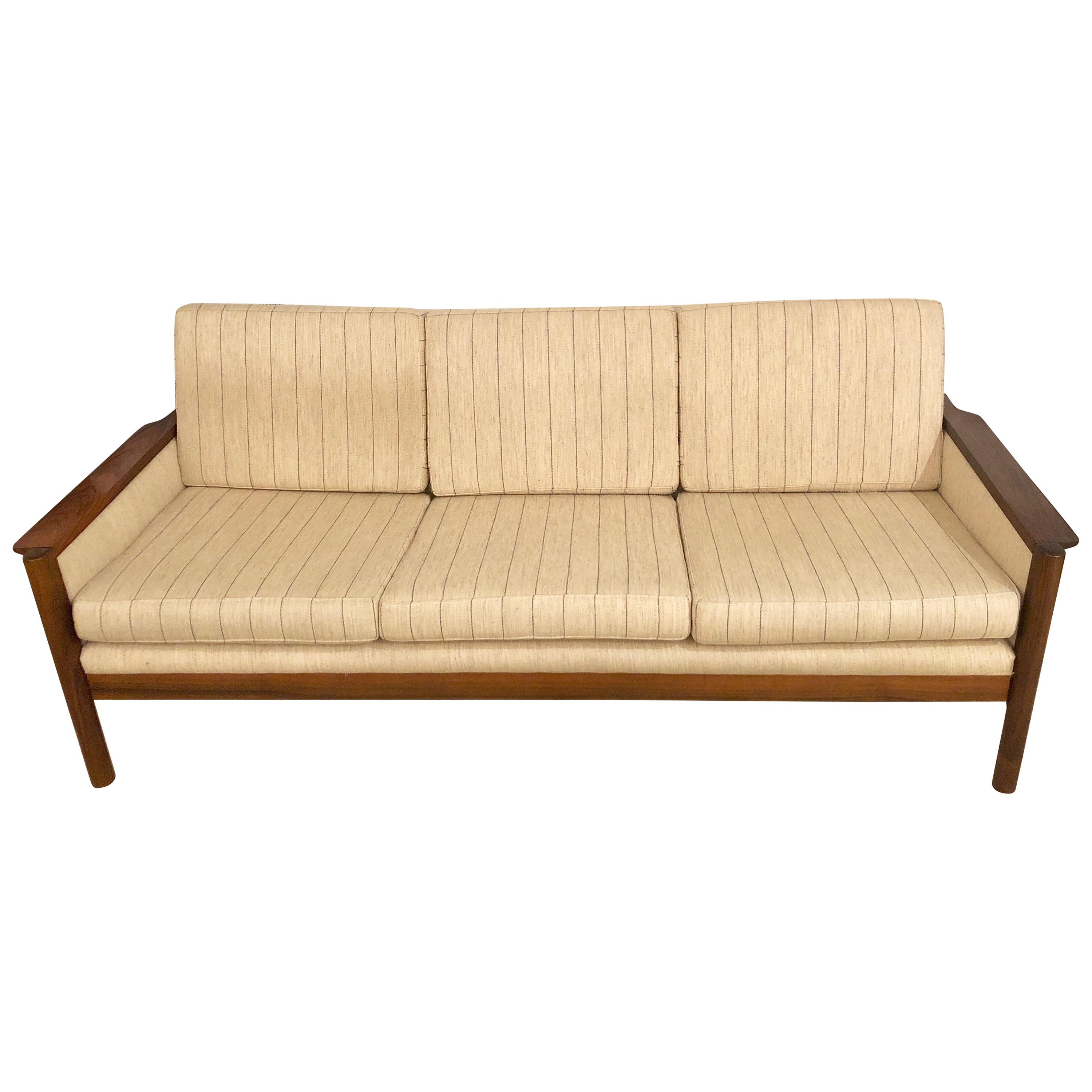 Rosewood Sven Ivar Dysthe Reupholstered 3-Seat Sofa & a Lounge Chair, 1950s