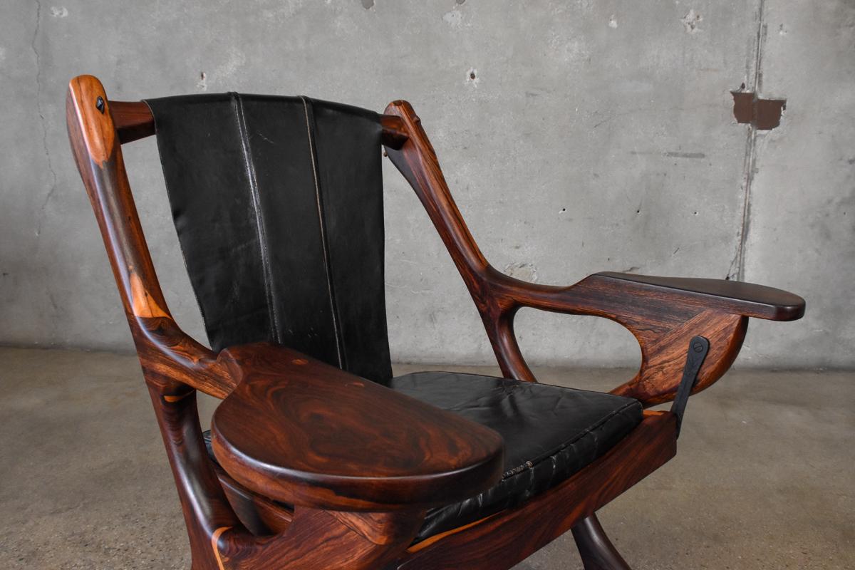 Rosewood Swinger Lounge Chair by Don Shoemaker In Good Condition For Sale In Long Beach, CA