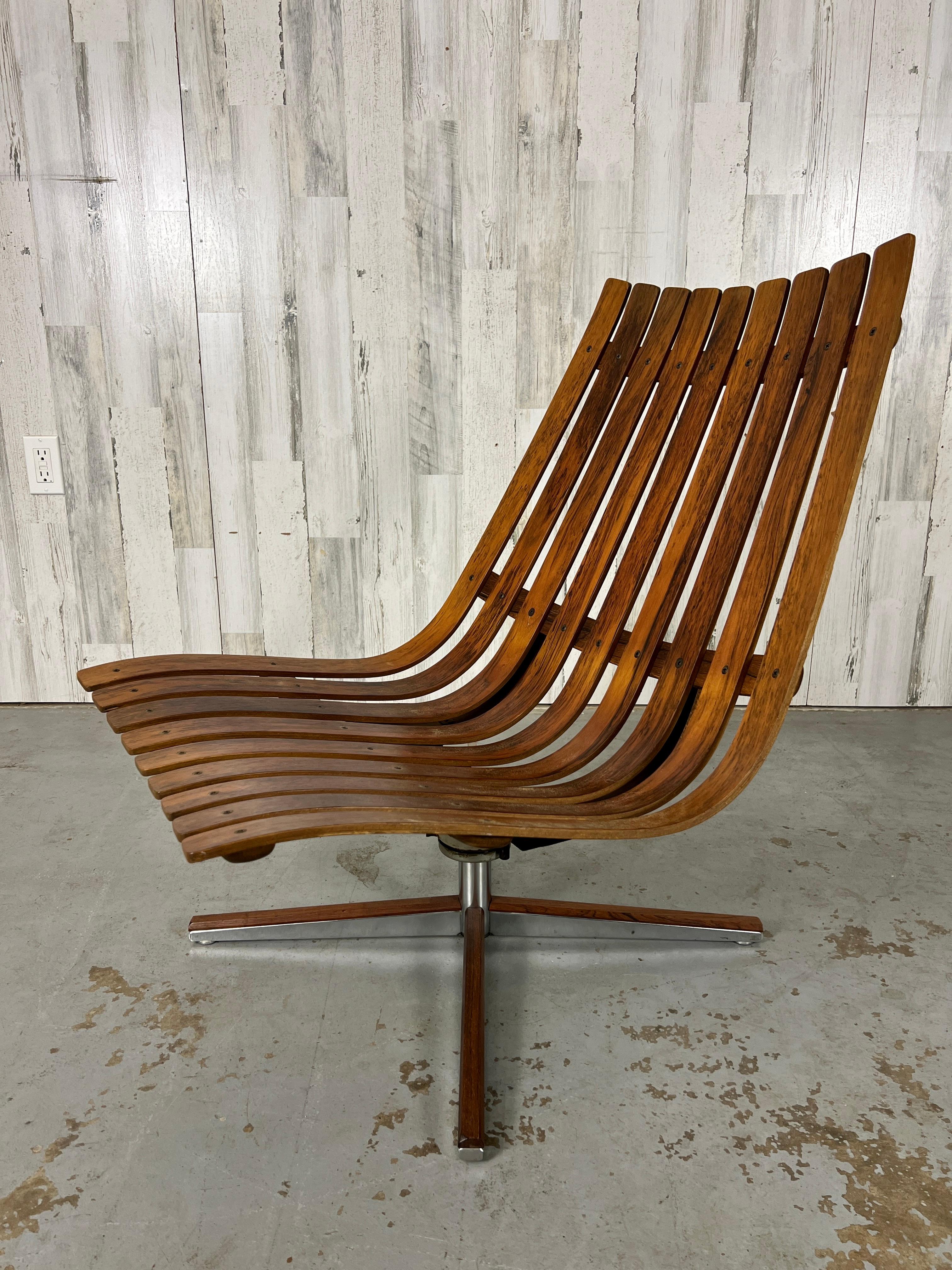 Rosewood Swivel Lounge Chair by Hans Brattrud for Georg Eknes For Sale 6
