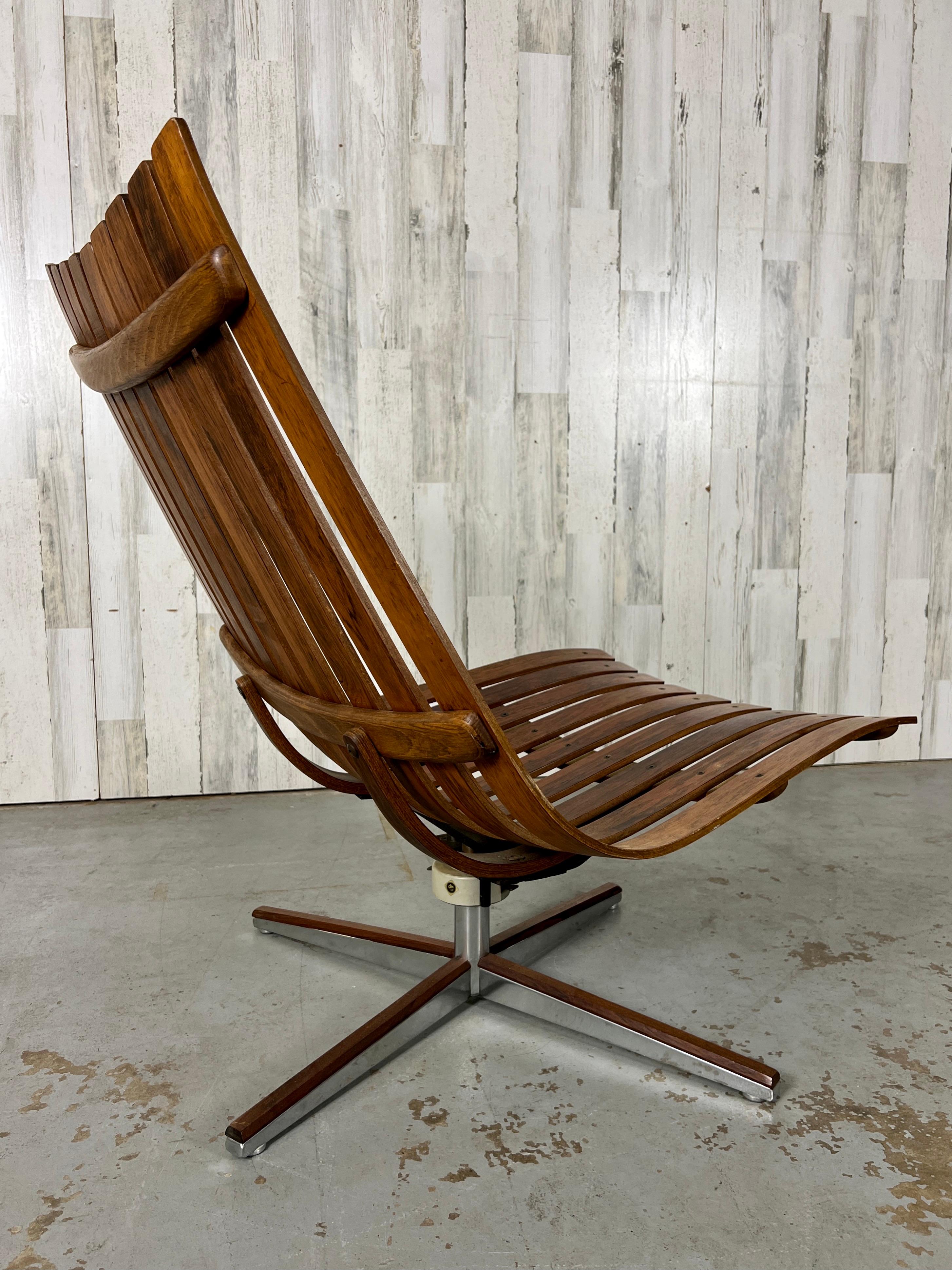 Rosewood Swivel Lounge Chair by Hans Brattrud for Georg Eknes For Sale 8