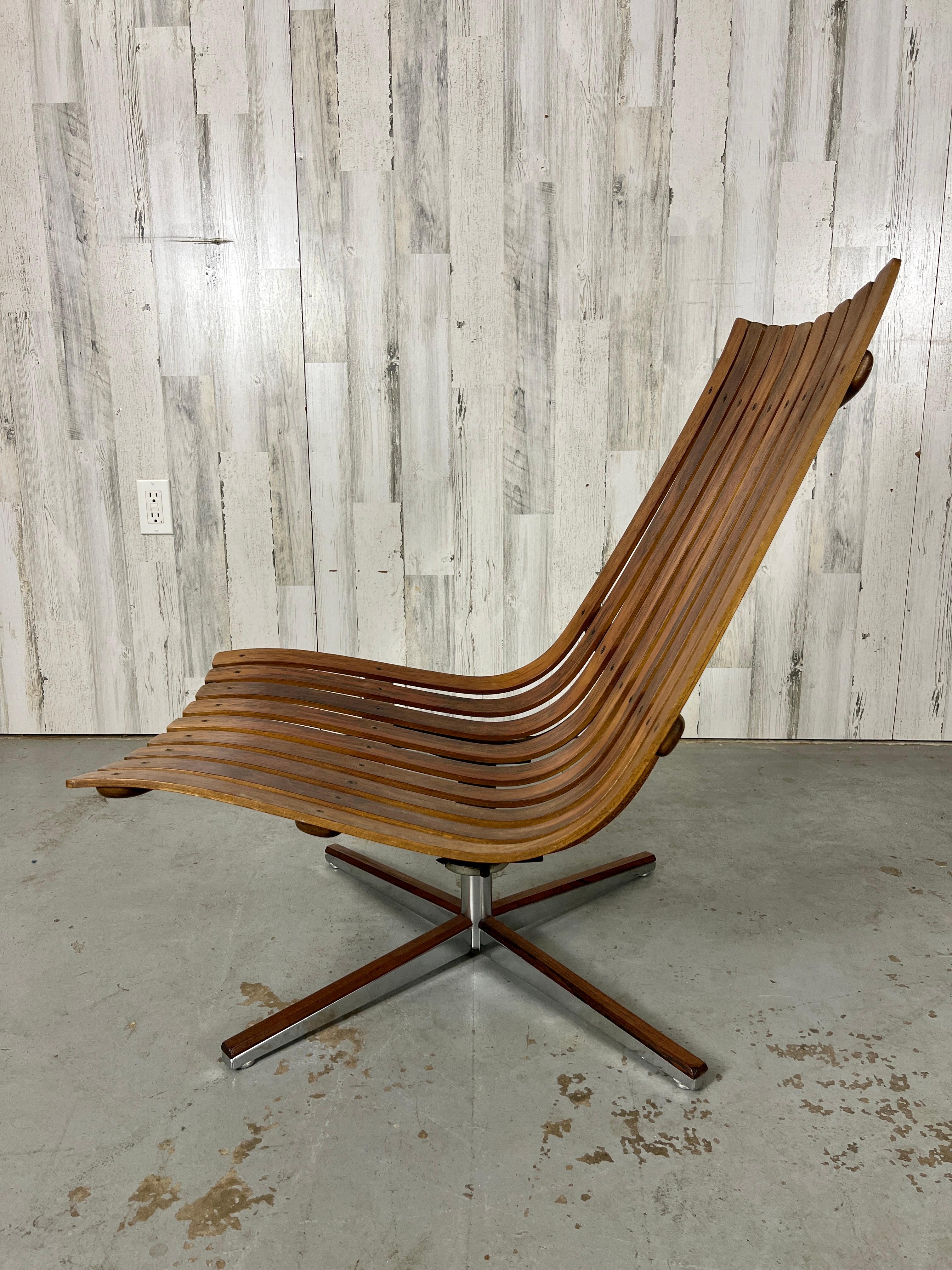 Rosewood Swivel Lounge Chair by Hans Brattrud for Georg Eknes For Sale 11