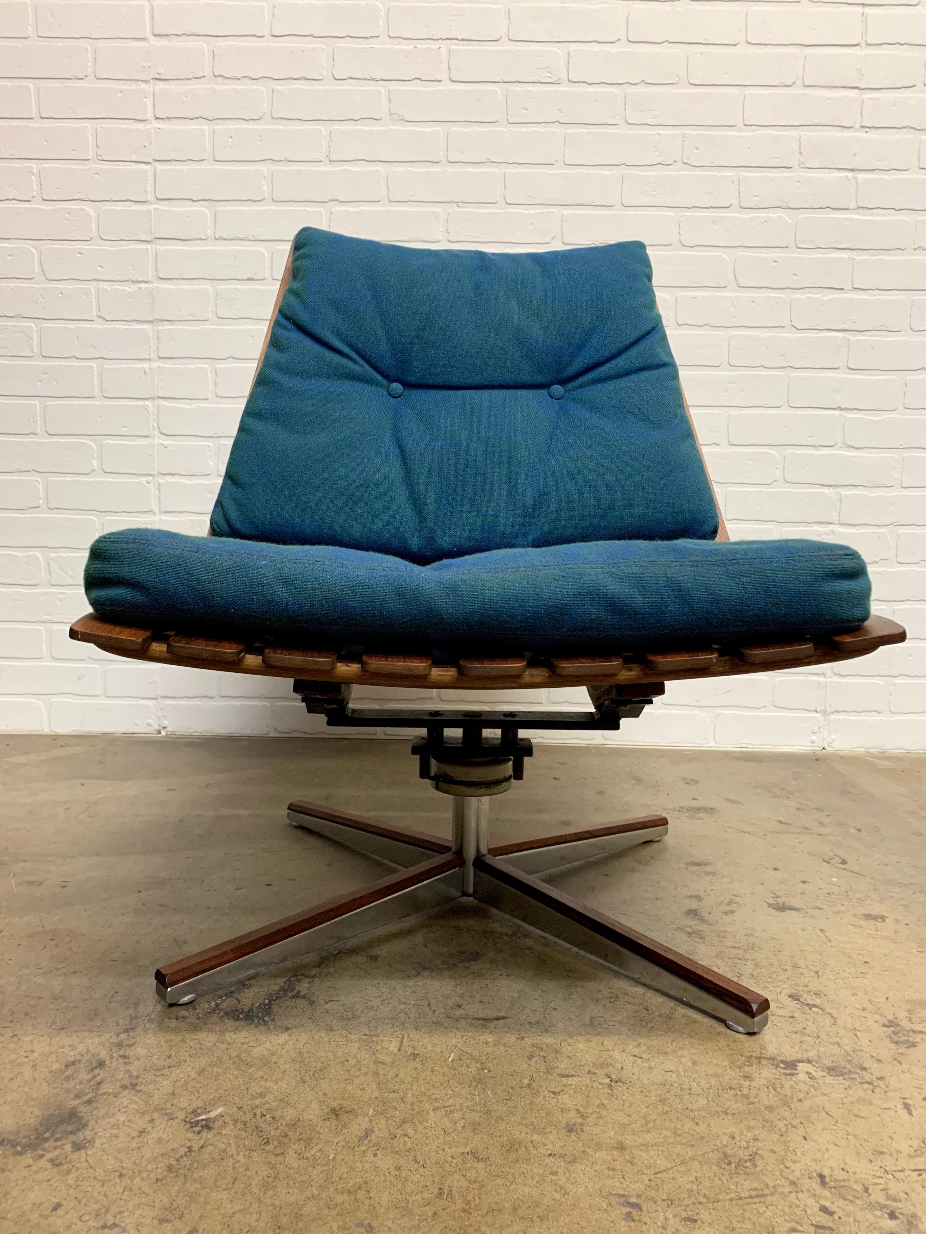 Rosewood Swivel Lounge Chair by Hans Brattrud for Georg Eknes, 5