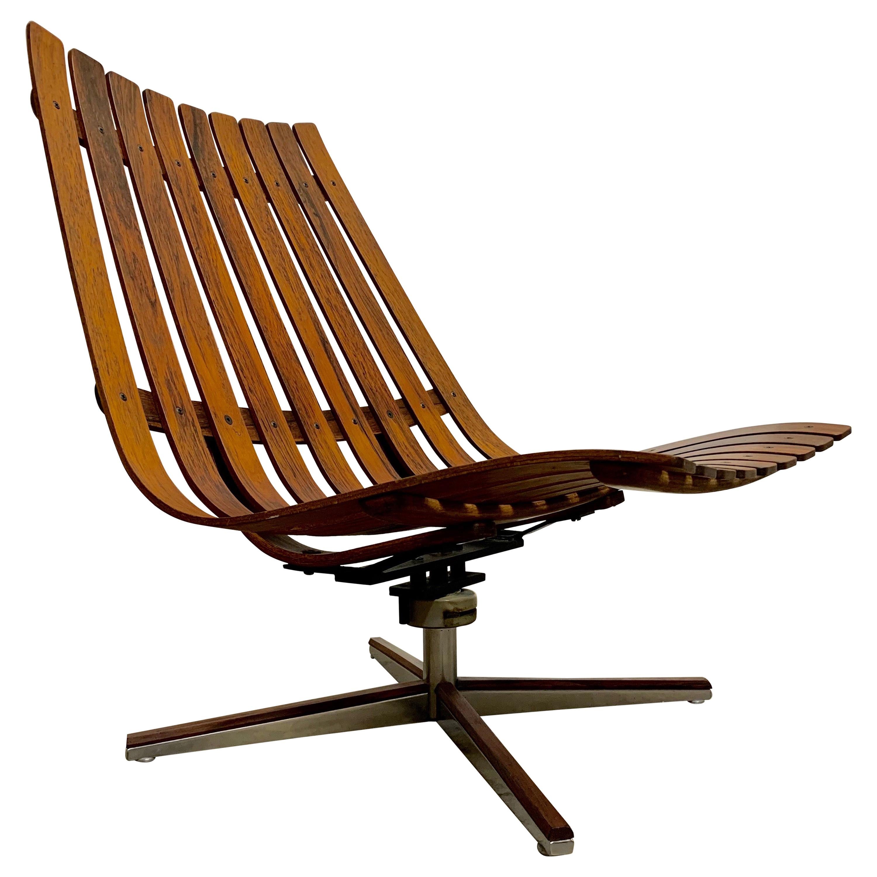 Rosewood Swivel Lounge Chair by Hans Brattrud for Georg Eknes,