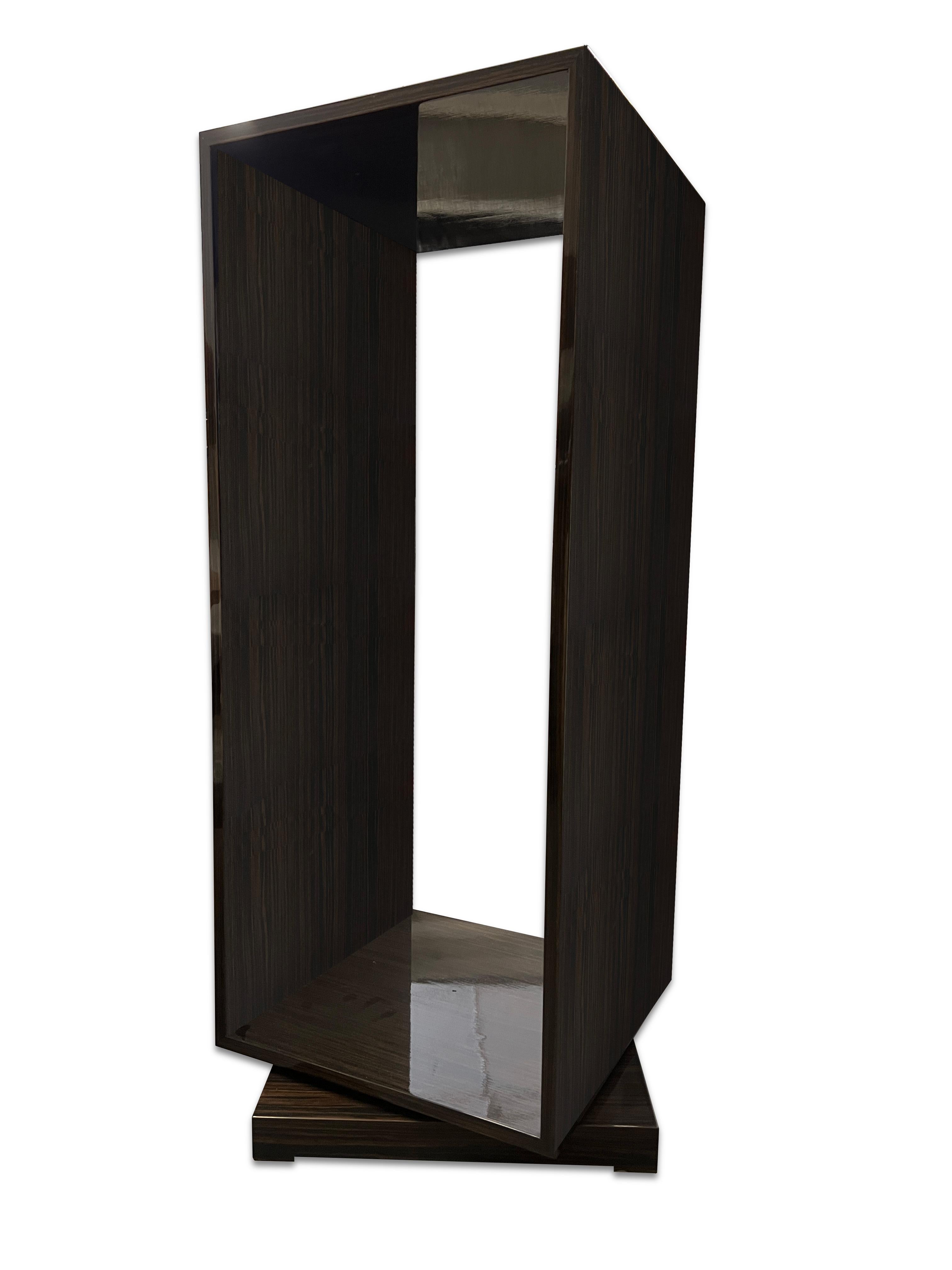 Contemporary Rosewood Swivel Pedestal by Juan Montoya