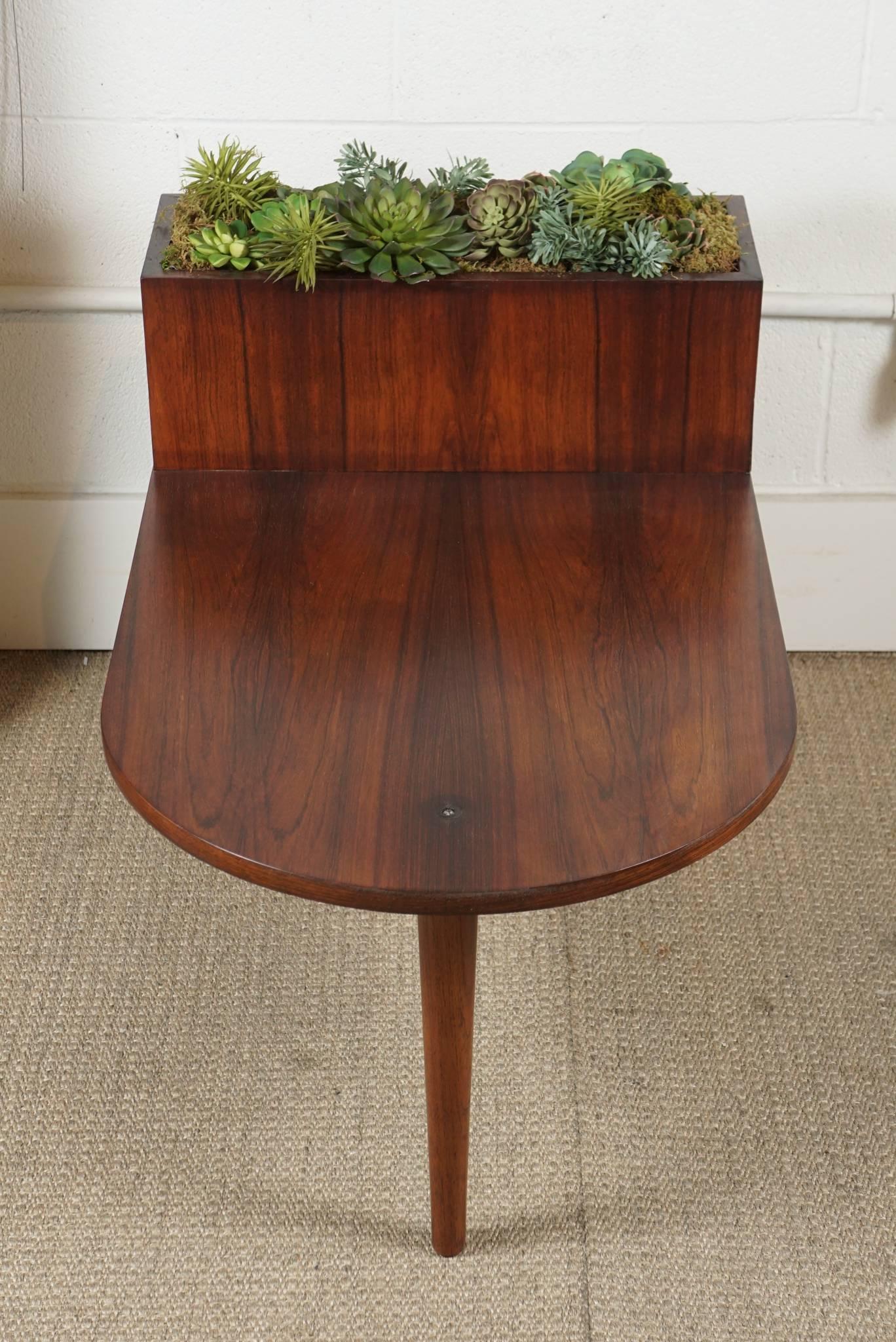 Woodwork Rosewood Table with Planter Insert For Sale