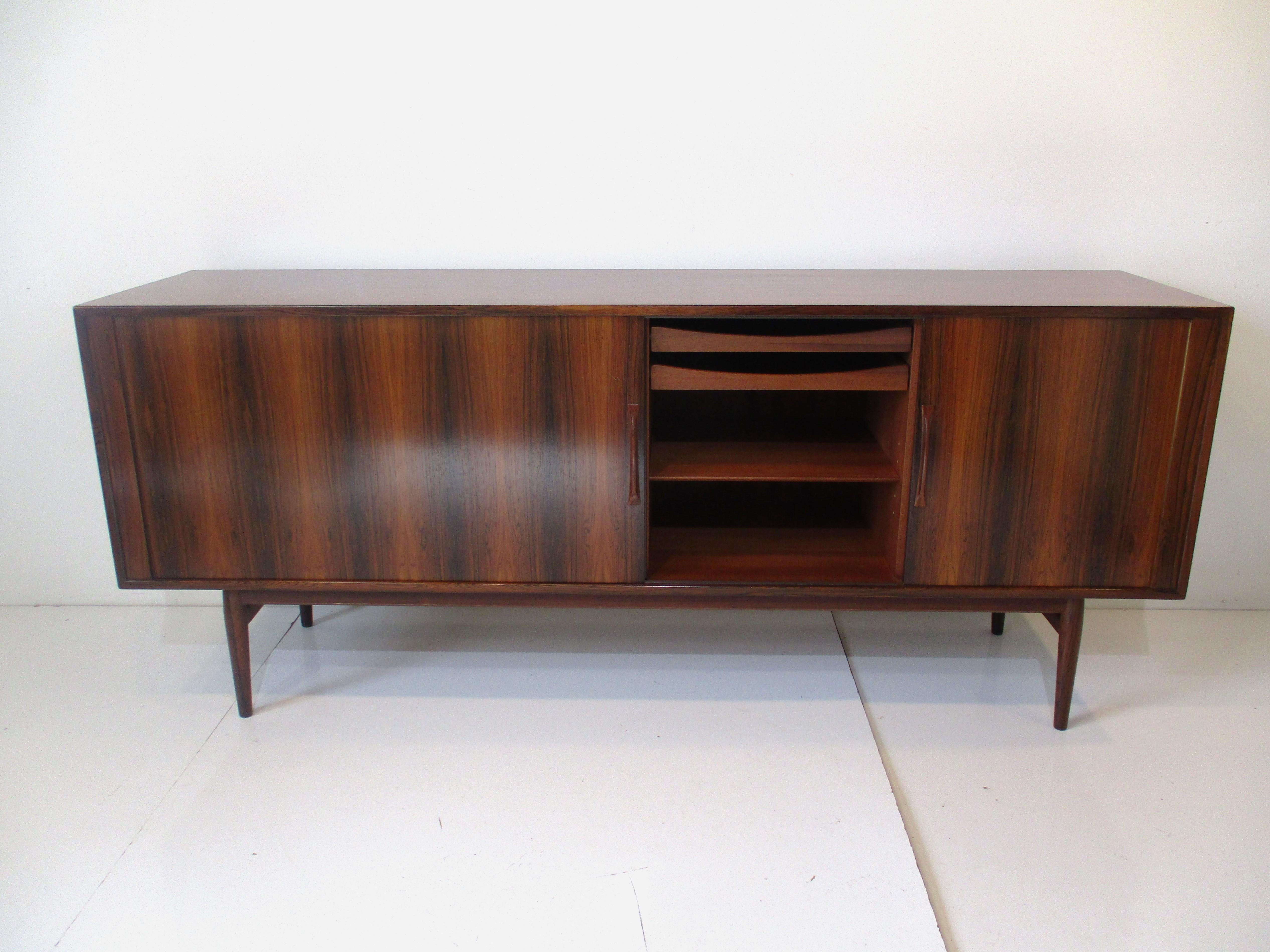 Rosewood Tambour Door Credenza by Arne Vodder for Sibast Denmark 5