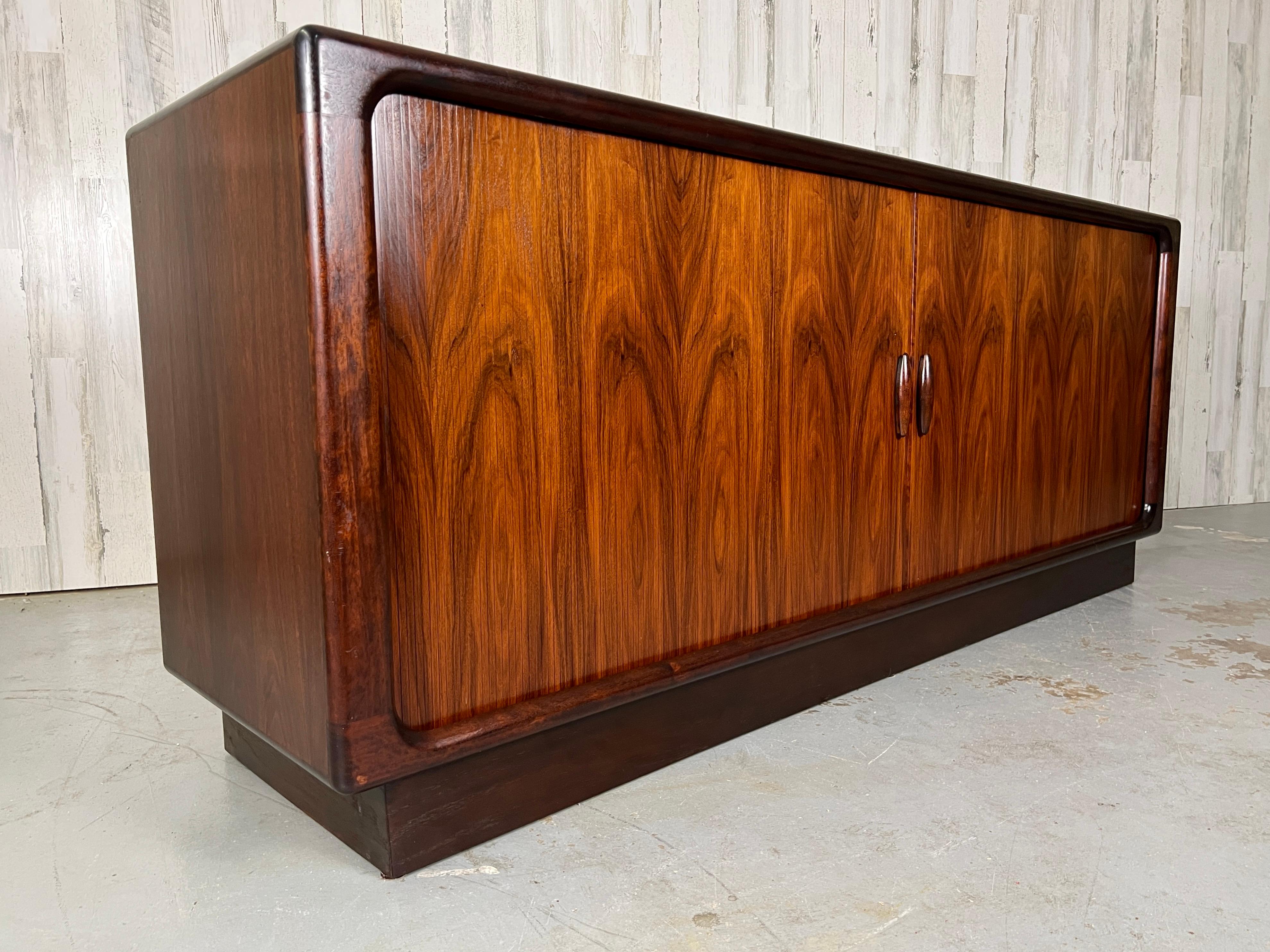 Rosewood Tambour Door Credenza by Dyrlund    For Sale 6