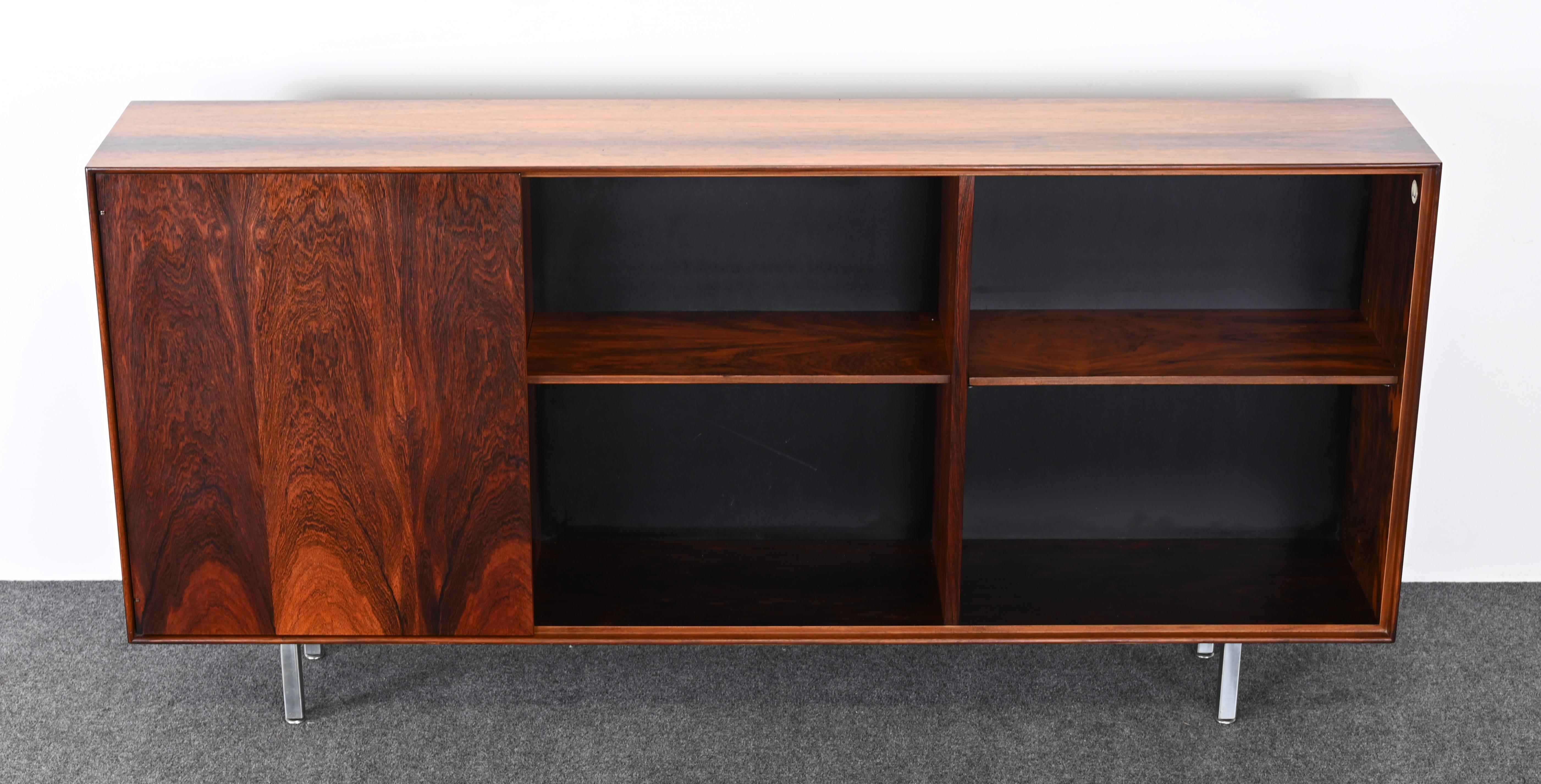 Mid-20th Century Rosewood Thin Edge Bookshelf by George Nelson for Herman Miller, 1950s For Sale