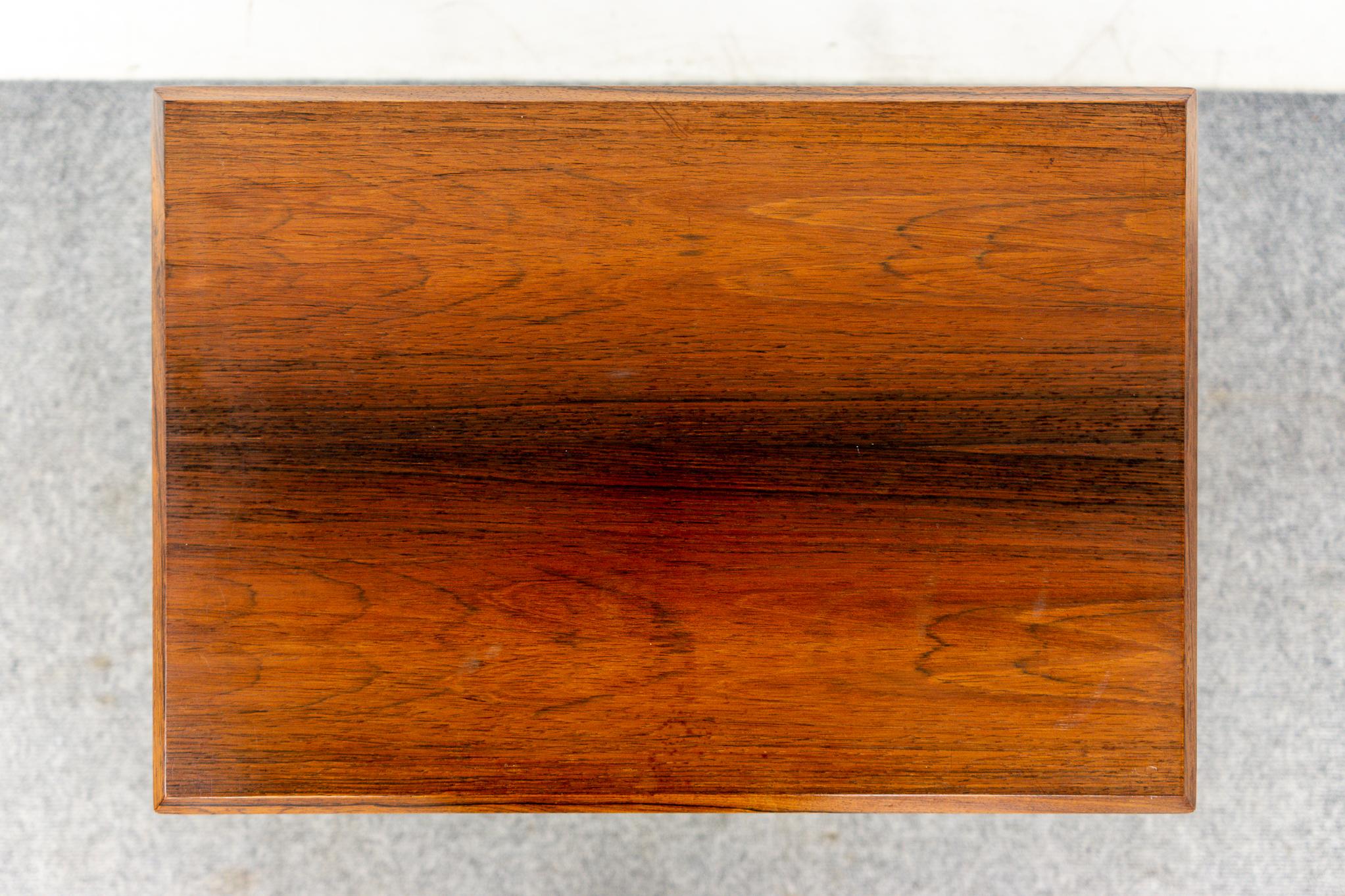 Rosewood & Tile Nesting Tables Designed by Johannes Andersen for CFC Silkeborg For Sale 2