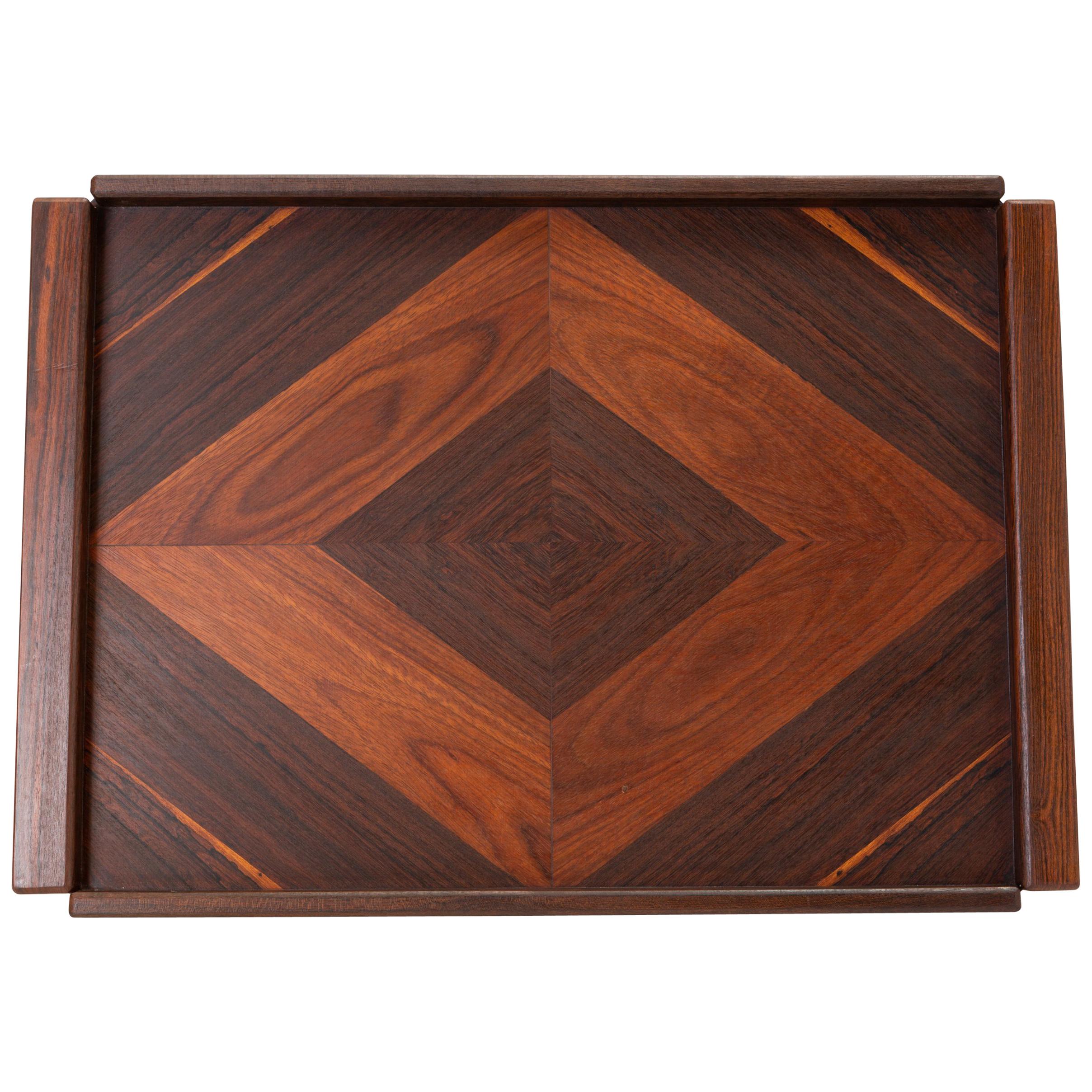 Rosewood Tray with Diamond Motif by Don Shoemaker for Señal