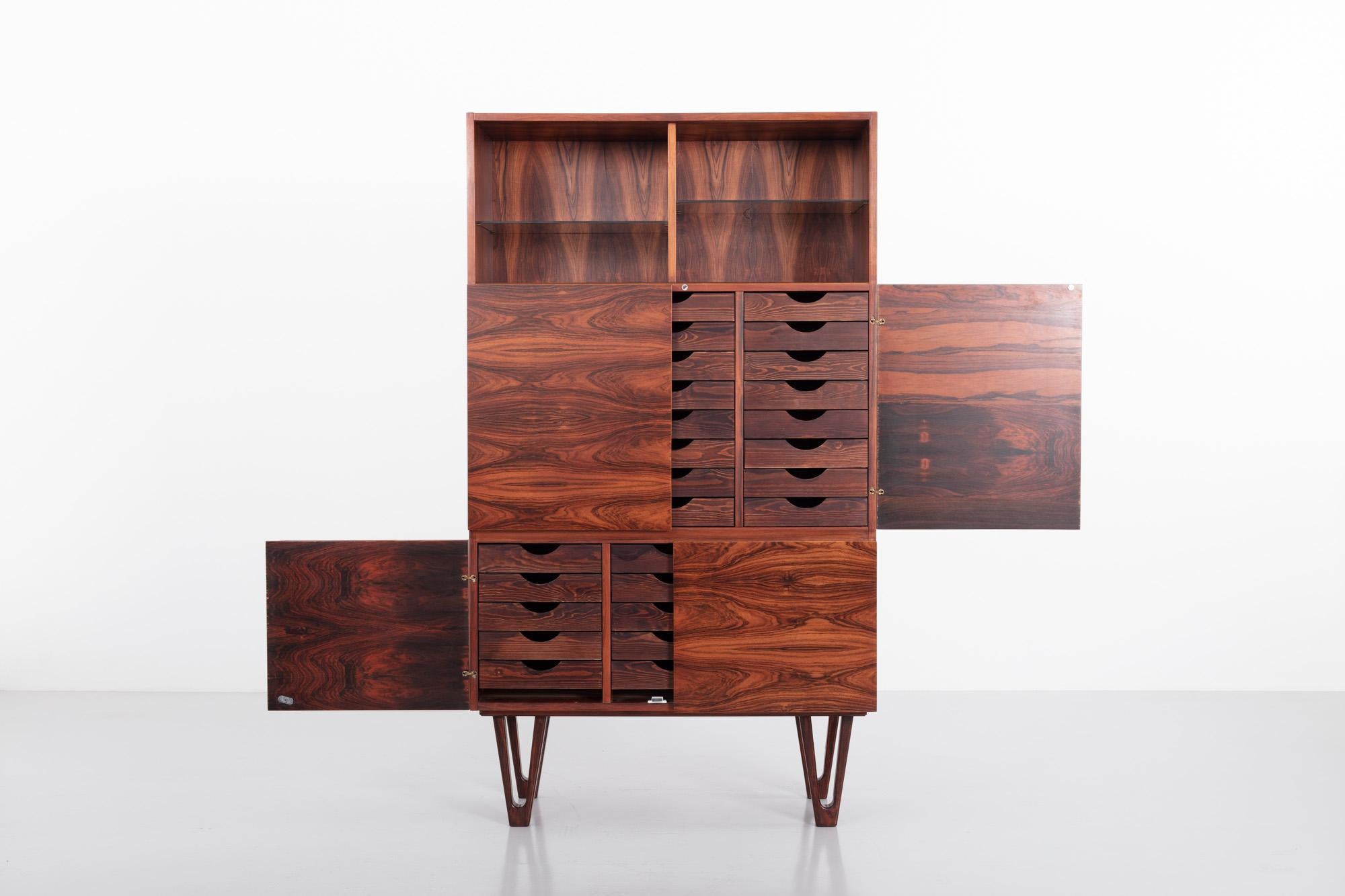 Mid-20th Century Rosewood Trol Cabinet by Ib Kofod-Larsen for Seffle Möbelfabrik, Sweden, 1950s For Sale