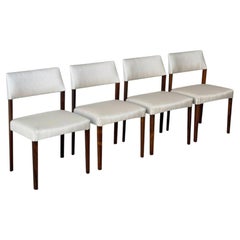 Rosewood Upholstered Dining Chairs Set of 4 Vintage Mid-Century Modern 1960s