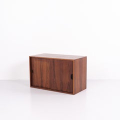 Rosewood Wall Mounted Cabinet with Sliding Doors Danish Design from the 1960s