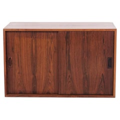 Rosewood Wall Mounted Cabinet with Sliding Doors Danish Design from the 1960s