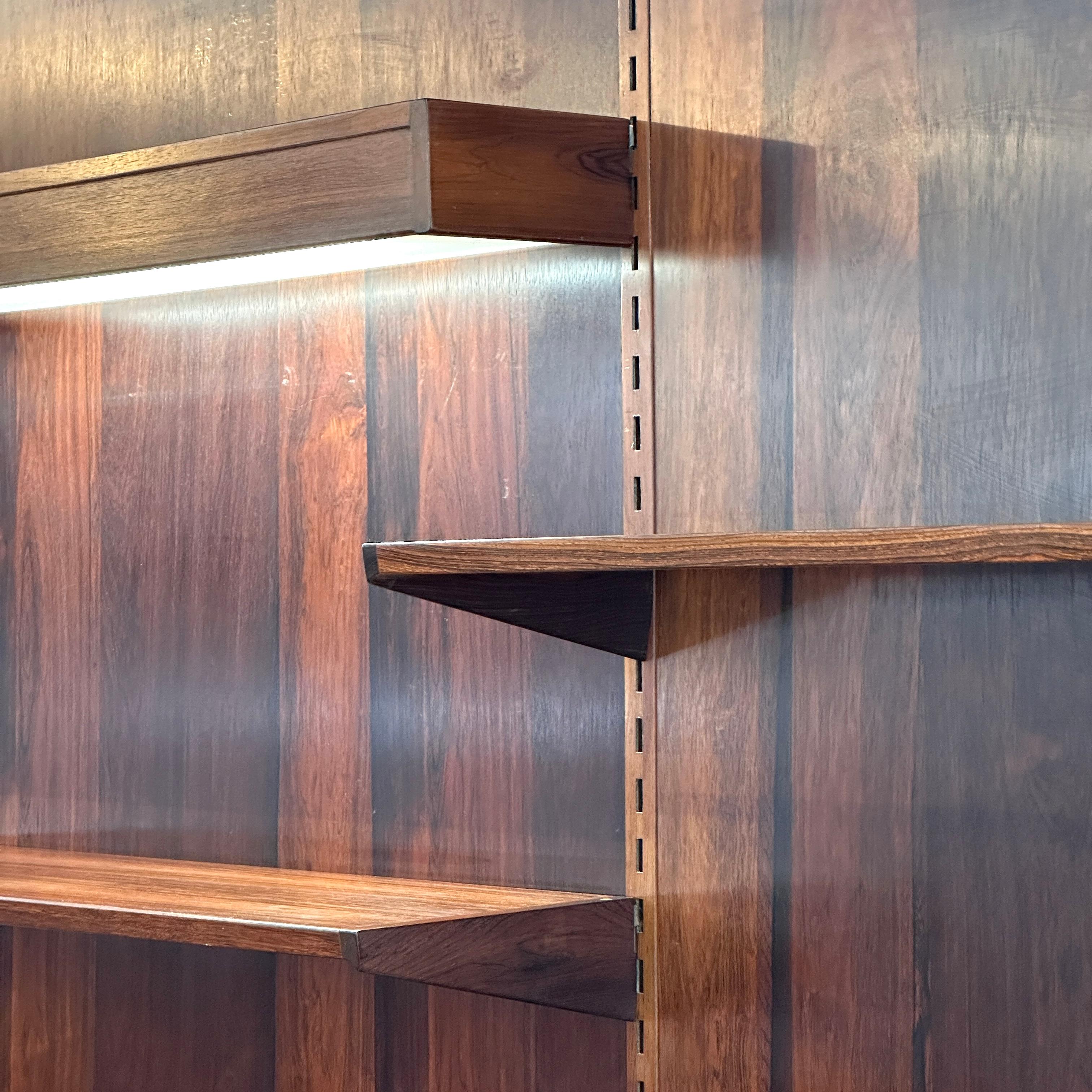 Rosewood Wall Unit by Kai Kristiansen for FM Møbler, 1960s 6