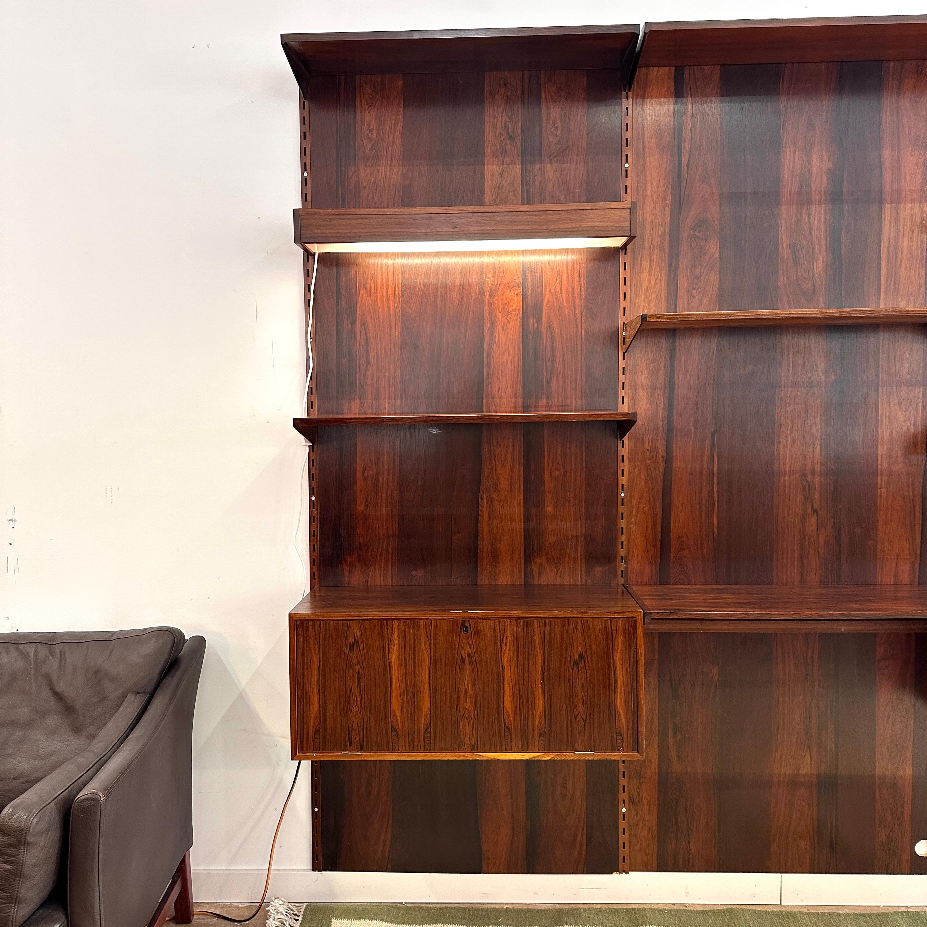 Mid-Century Modern Rosewood Wall Unit by Kai Kristiansen for FM Møbler, 1960s