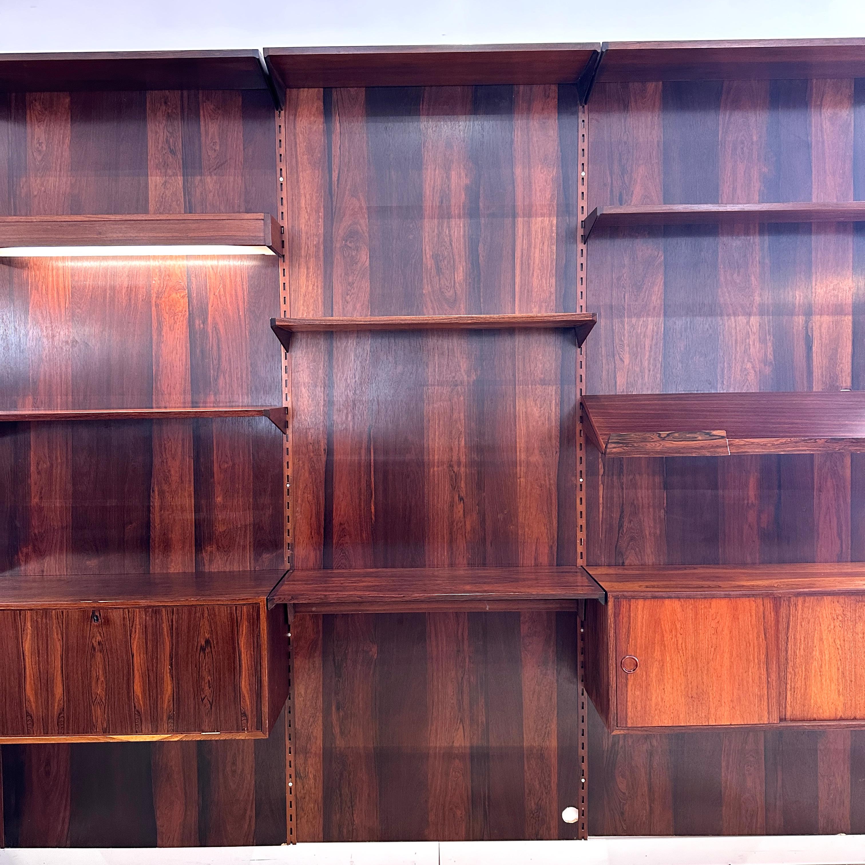 Danish Rosewood Wall Unit by Kai Kristiansen for FM Møbler, 1960s