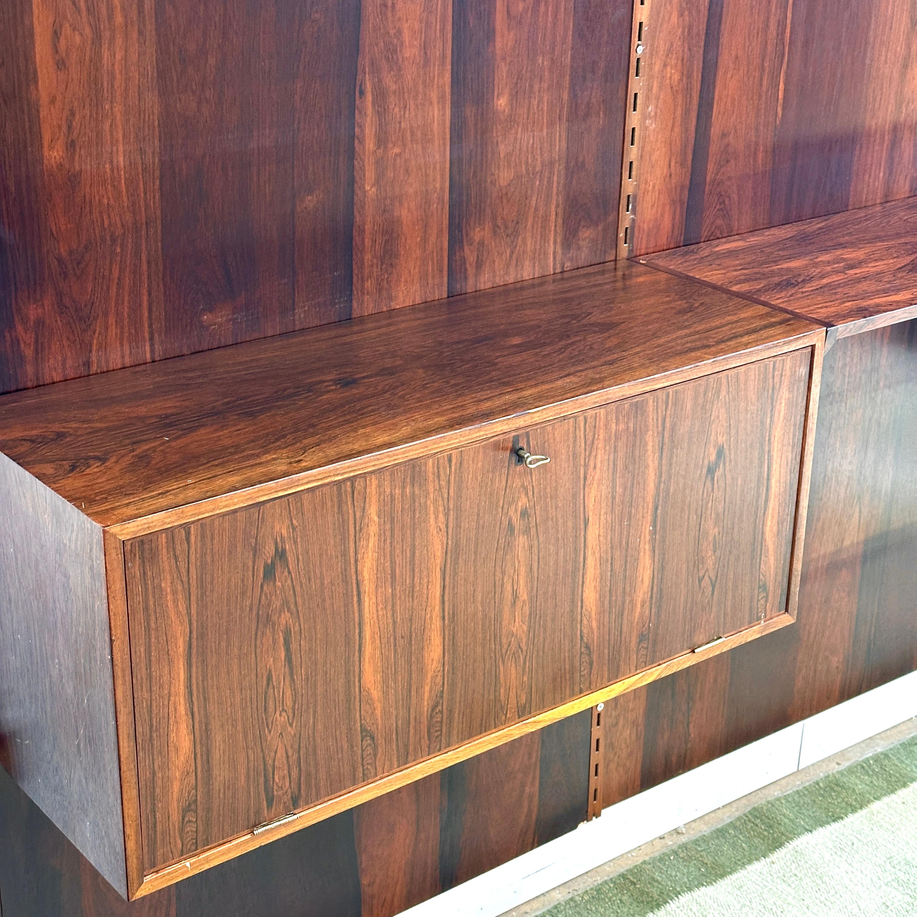 Mid-20th Century Rosewood Wall Unit by Kai Kristiansen for FM Møbler, 1960s