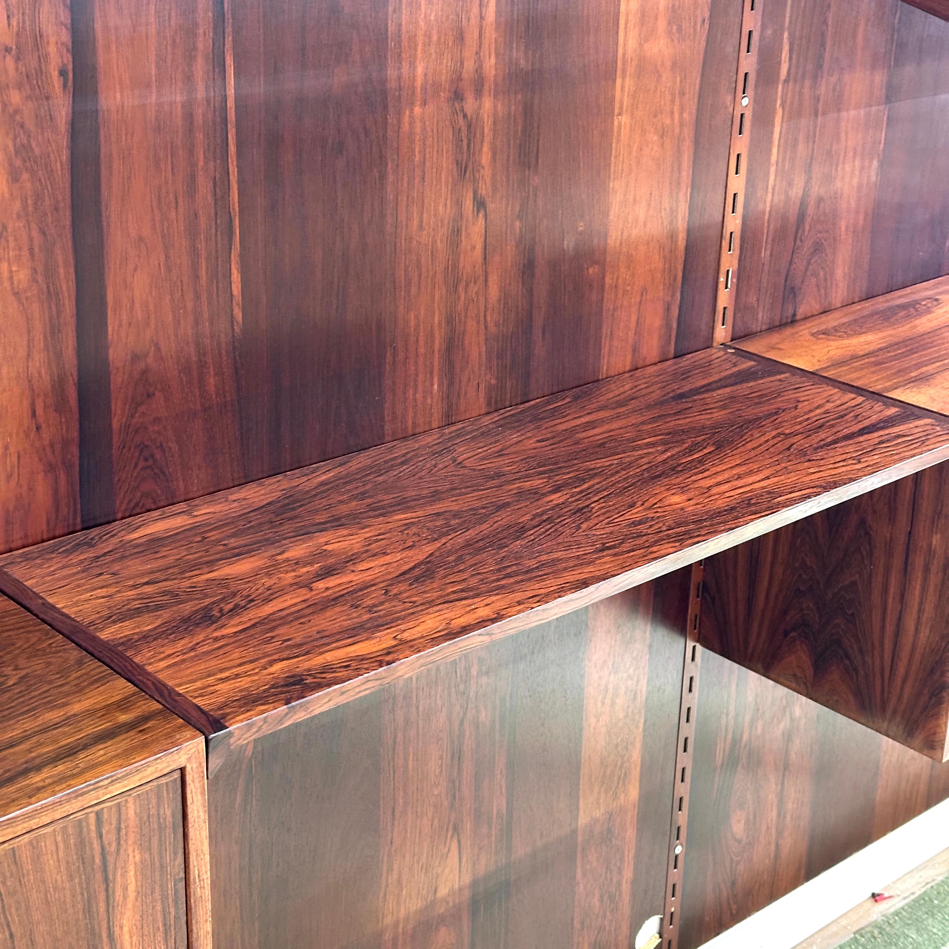 Metal Rosewood Wall Unit by Kai Kristiansen for FM Møbler, 1960s