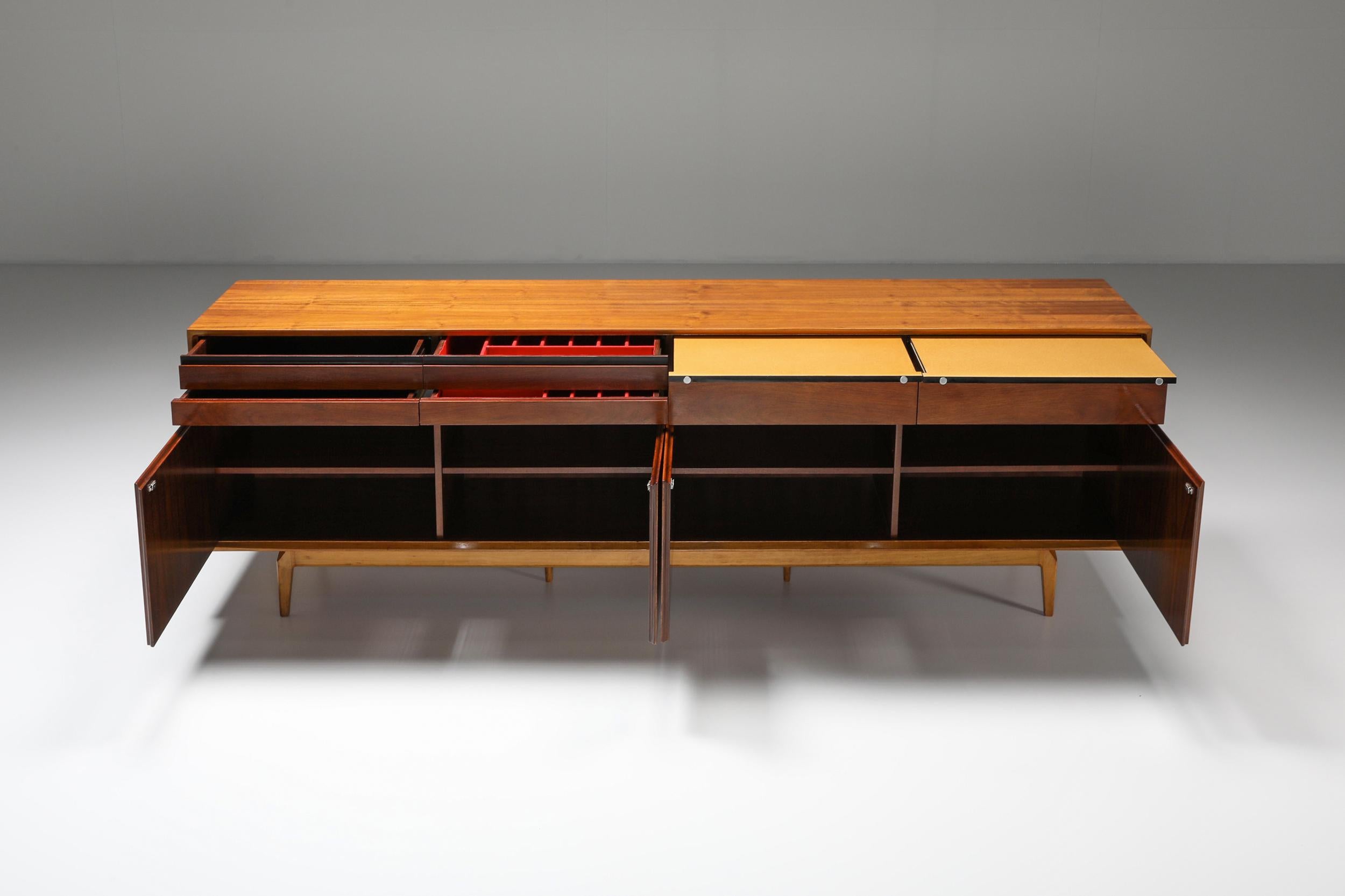 Belgian Rosewood & Walnut Madison Sideboard from De Coene