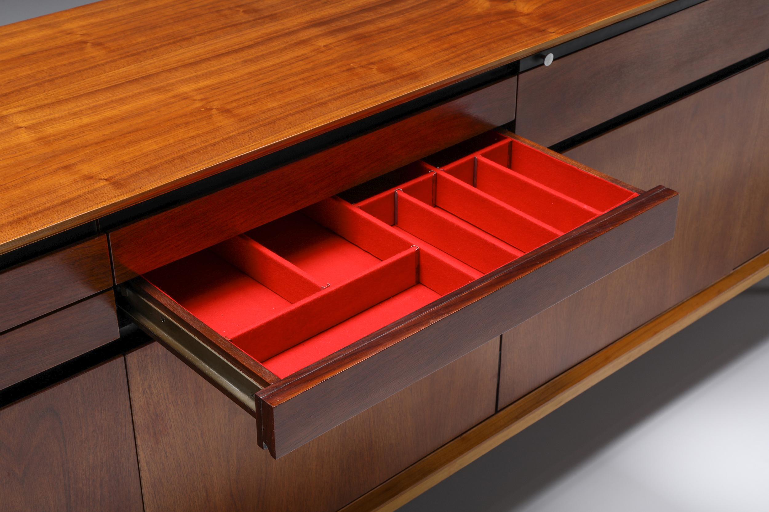 Rosewood & Walnut Madison Sideboard from De Coene In Excellent Condition In Antwerp, BE