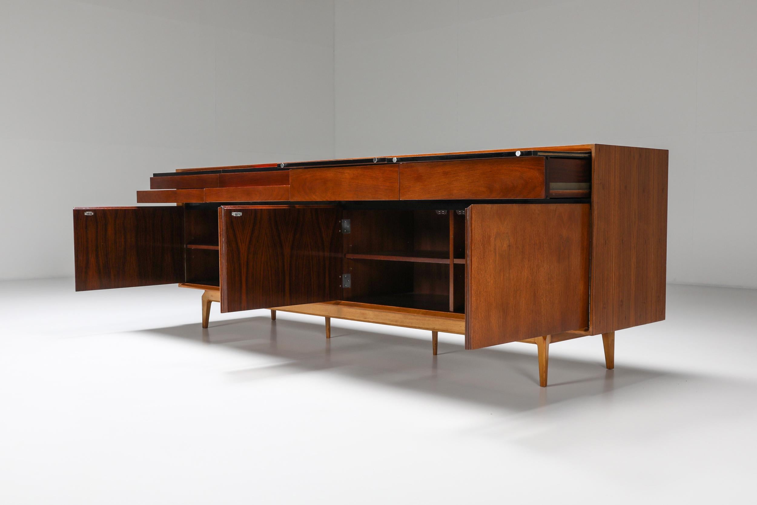 Mid-20th Century Rosewood & Walnut Madison Sideboard from De Coene