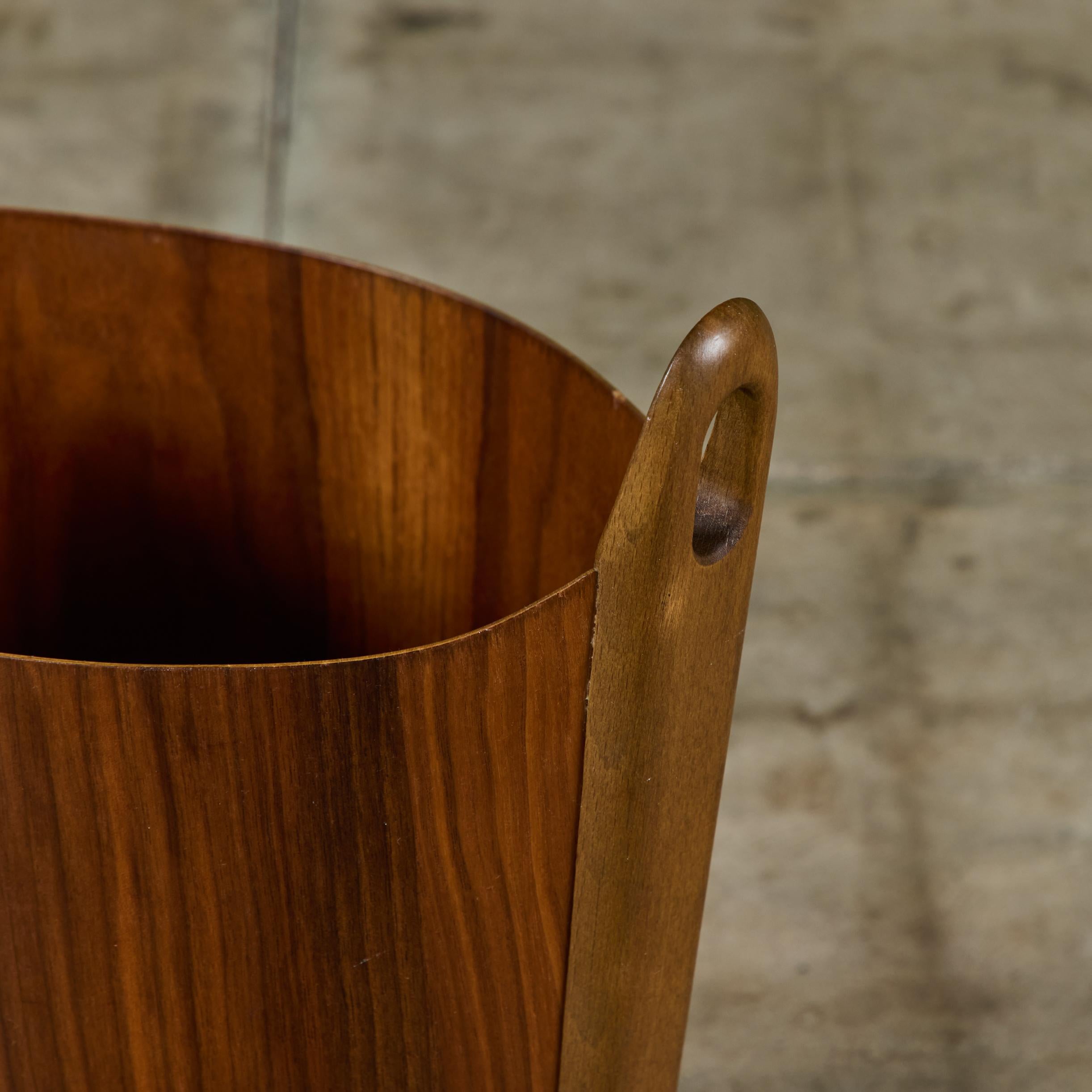 Mid-Century Modern Wastebasket de bois de rose d' Einar Barnes pour P.S. Heggen