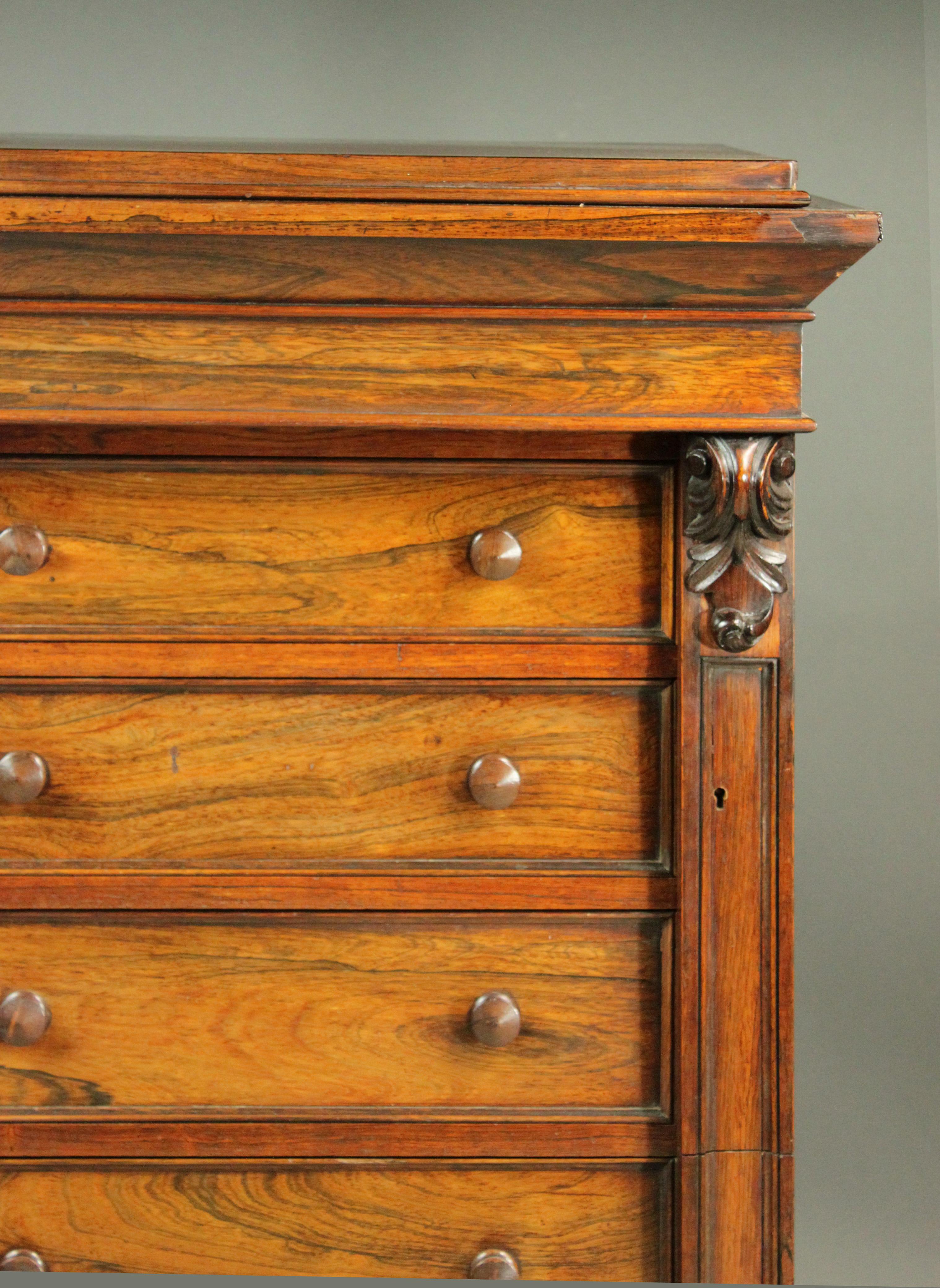 Rosewood Wellington Chest For Sale 7