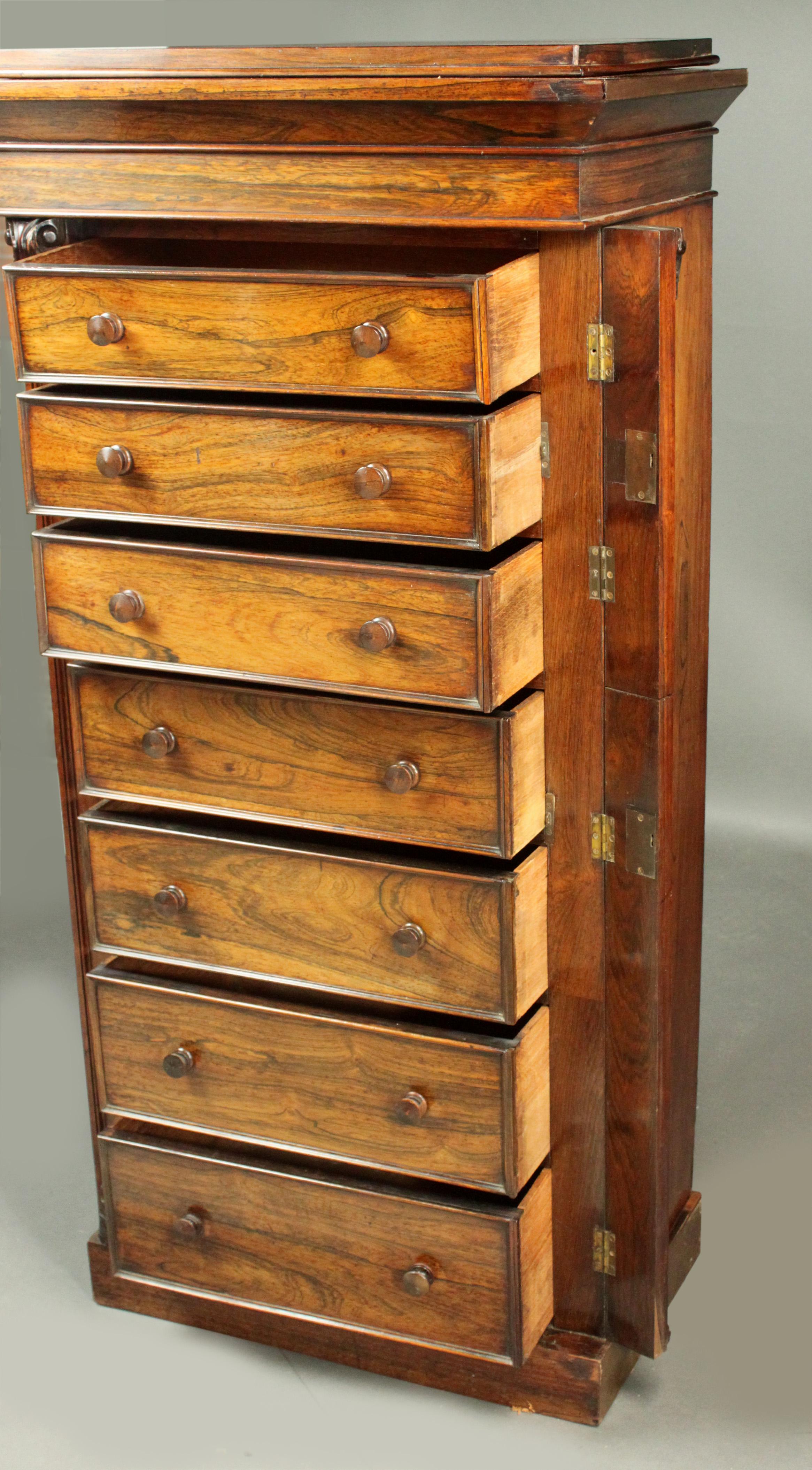 19th Century Rosewood Wellington Chest For Sale