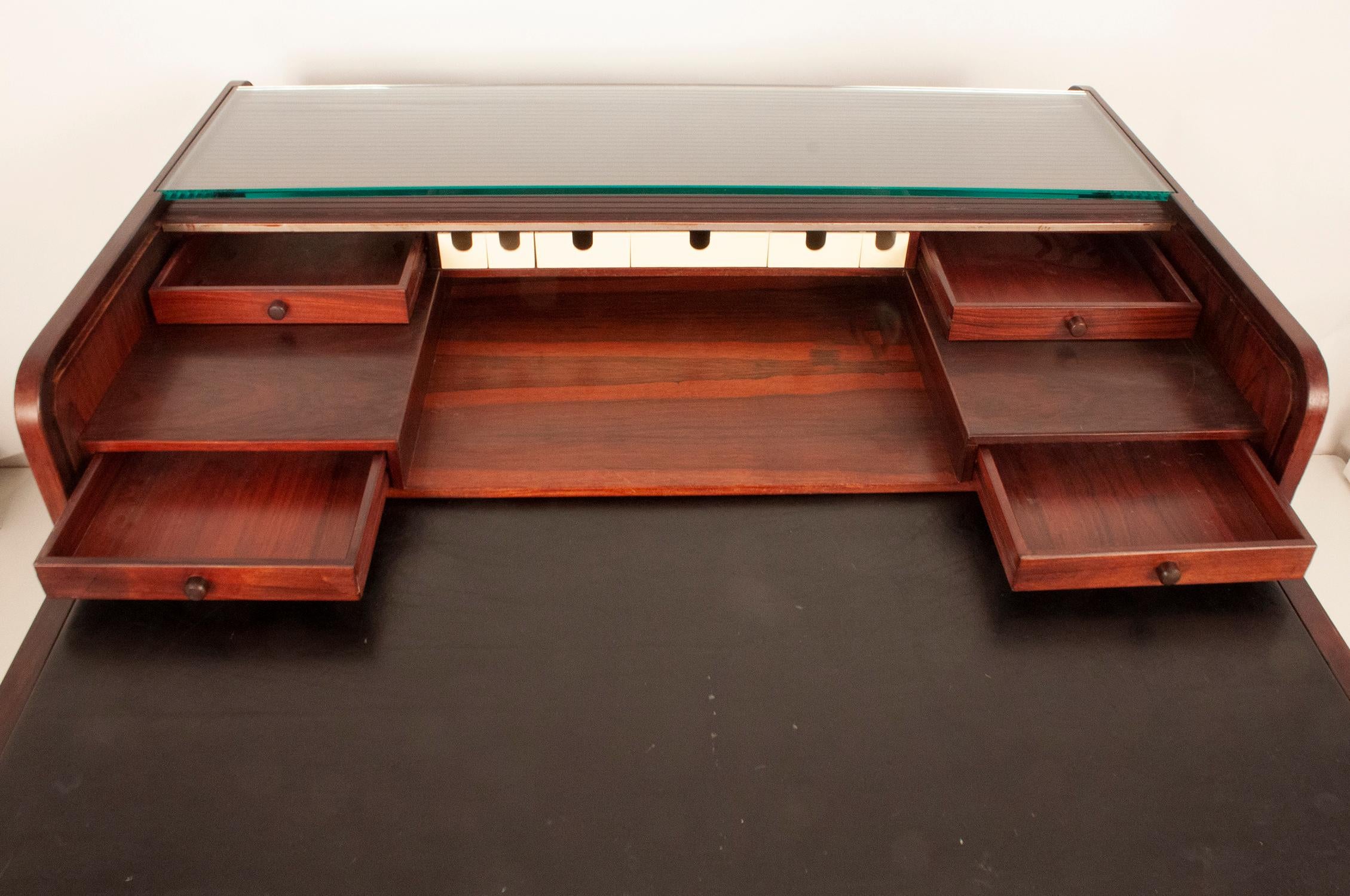 Italian Hardwood Writing Desk Designed in 1960's by Gianfranco Frattini for Bernini