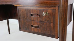 Rosewood Writing Desk with Bookshelf, Danish Design
