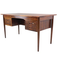 Rosewood Writing Desk with Bookshelf, Danish Design