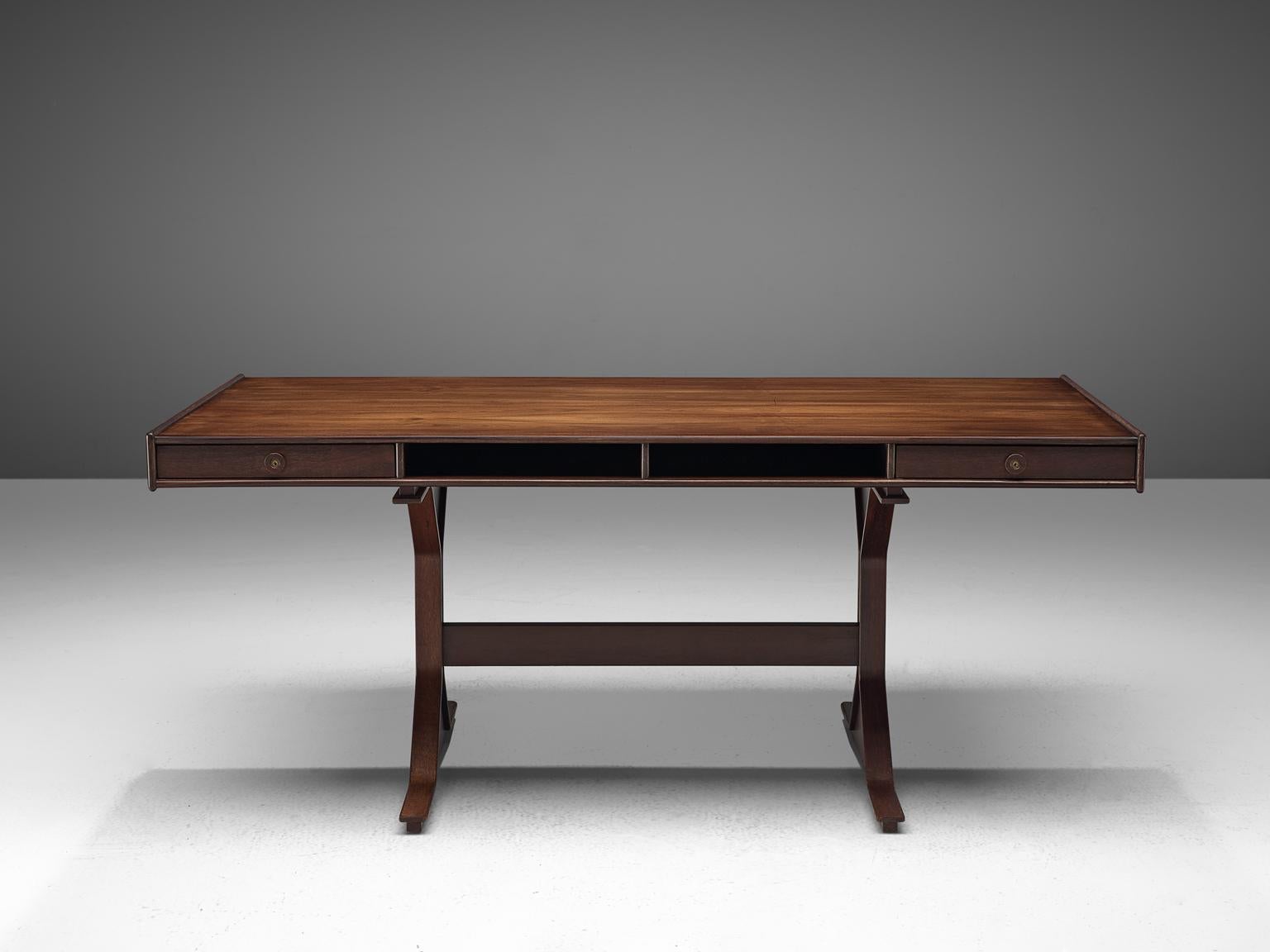 Rosewood Writing Table by Gianfranco Frattini In Good Condition In Waalwijk, NL