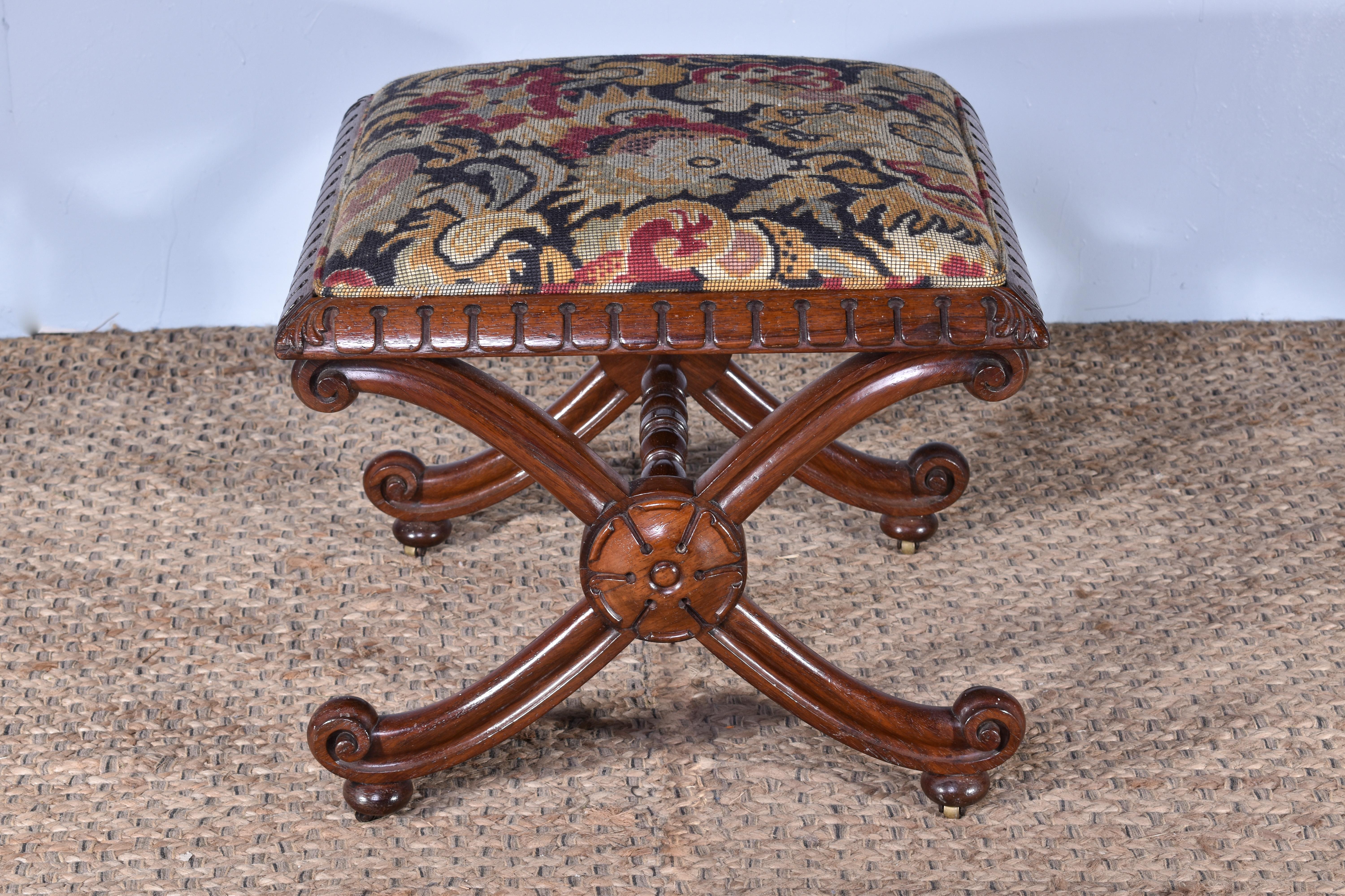 George IV Rosewood X-Frame Stool For Sale