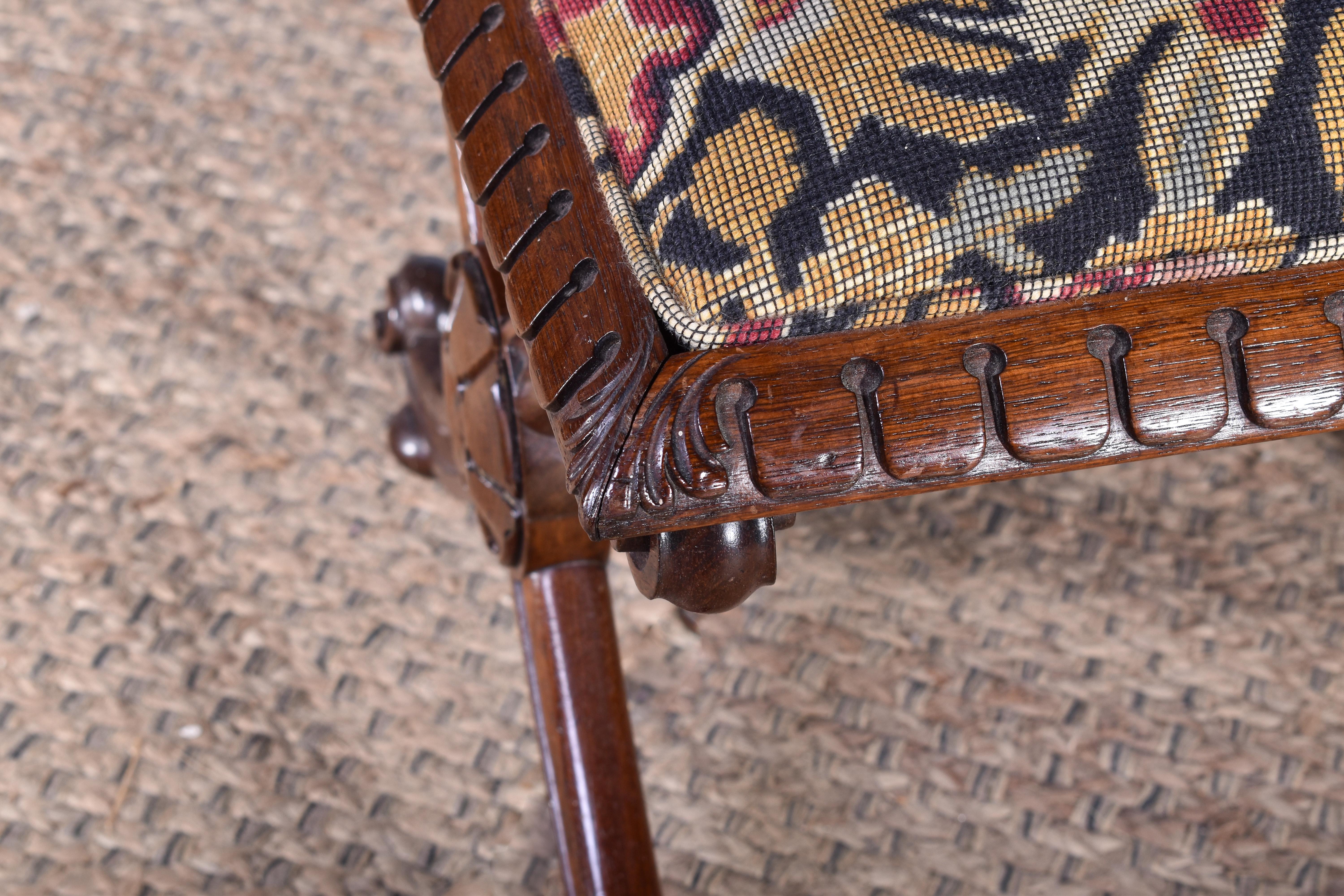 Rosewood X-Frame Stool In Good Condition For Sale In Darlington, GB