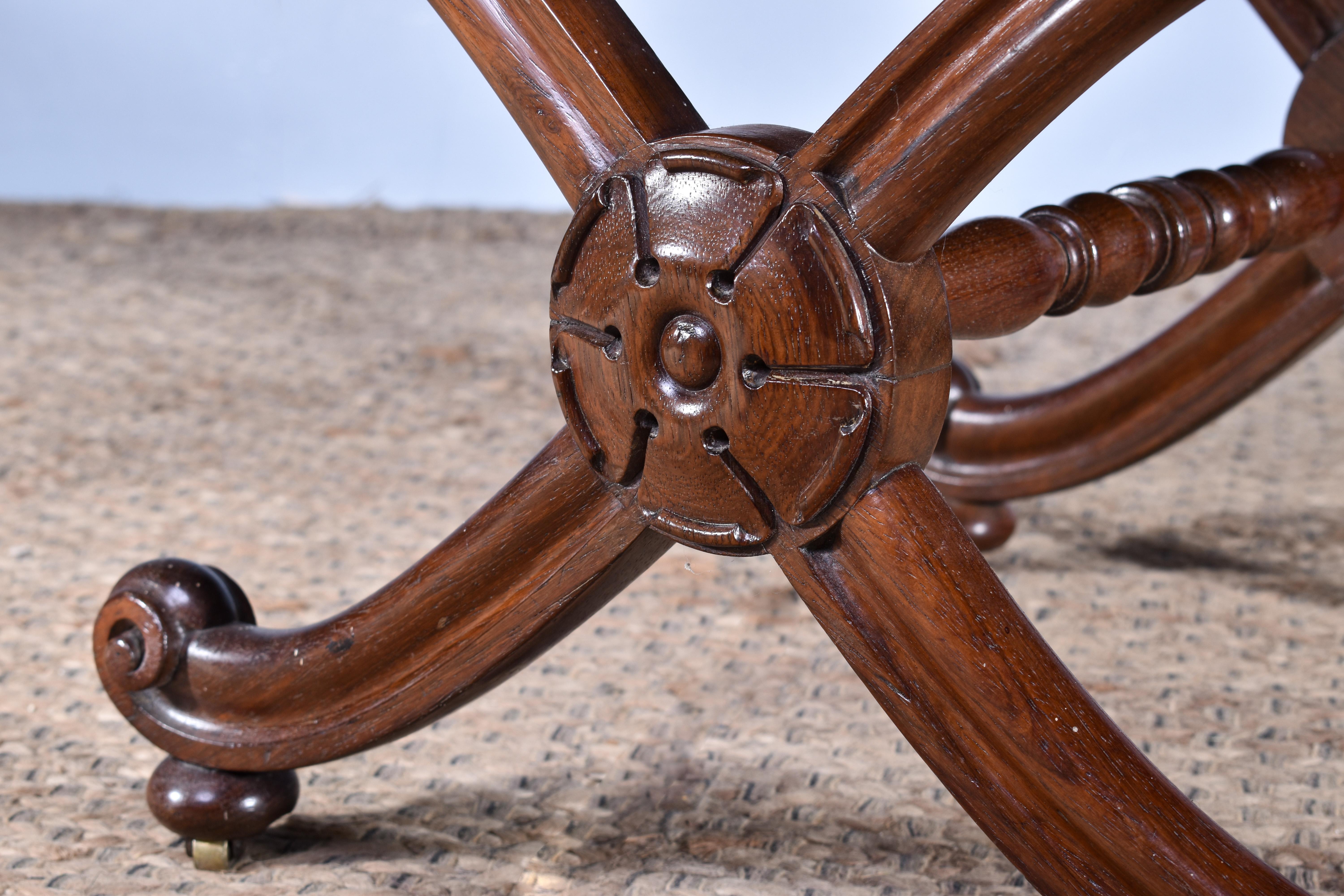 19th Century Rosewood X-Frame Stool For Sale