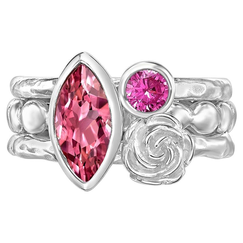 For Sale:  Rosey Posey Twinkle Stacking Rings In Sterling Silver