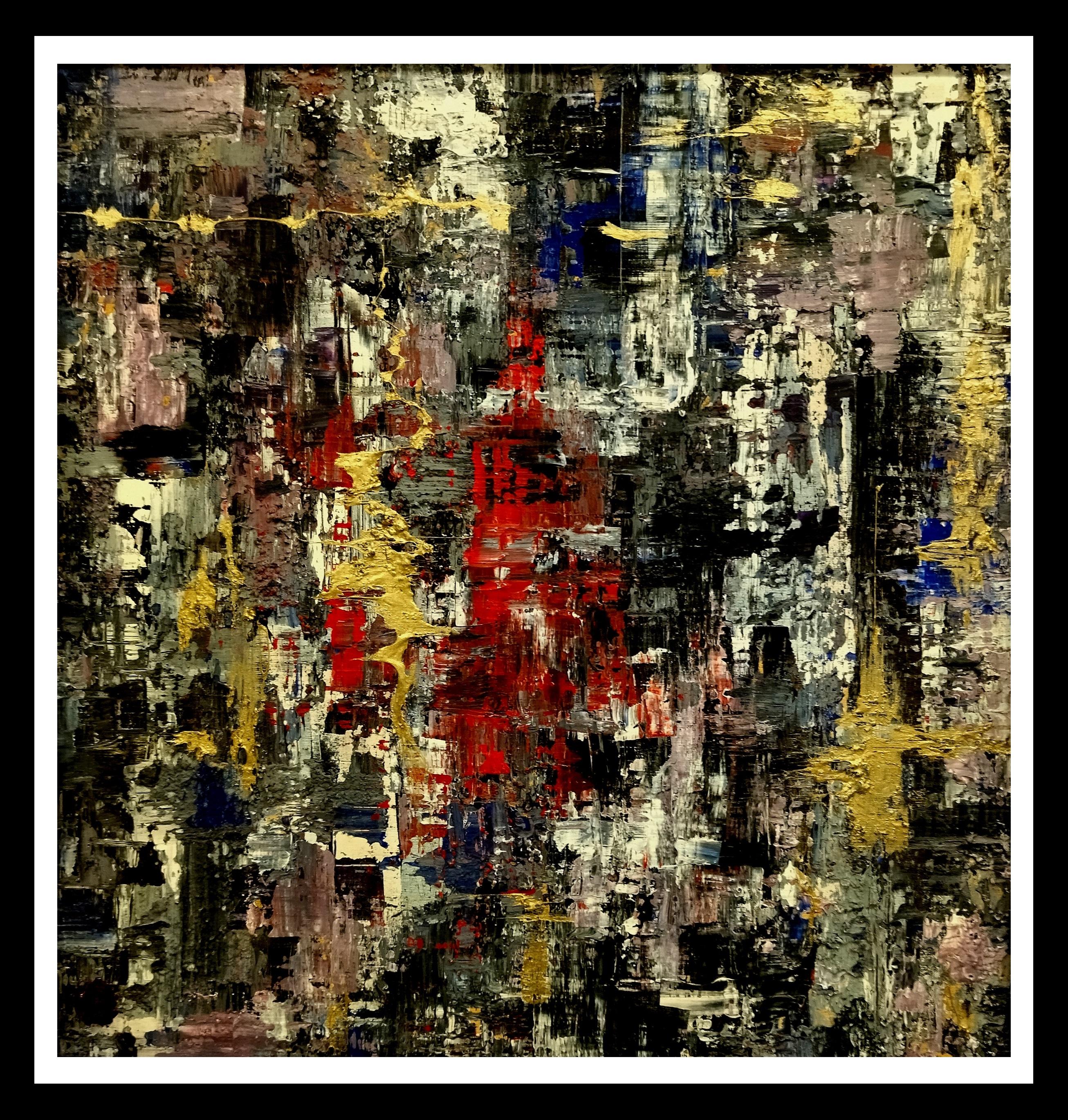 ROSHAN - Roshan Square CITY. original contemporary mixed media painting For  Sale at 1stDibs