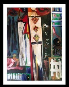 Roshan 10 Inside Color Factory of Cometas- original abstract Vertical