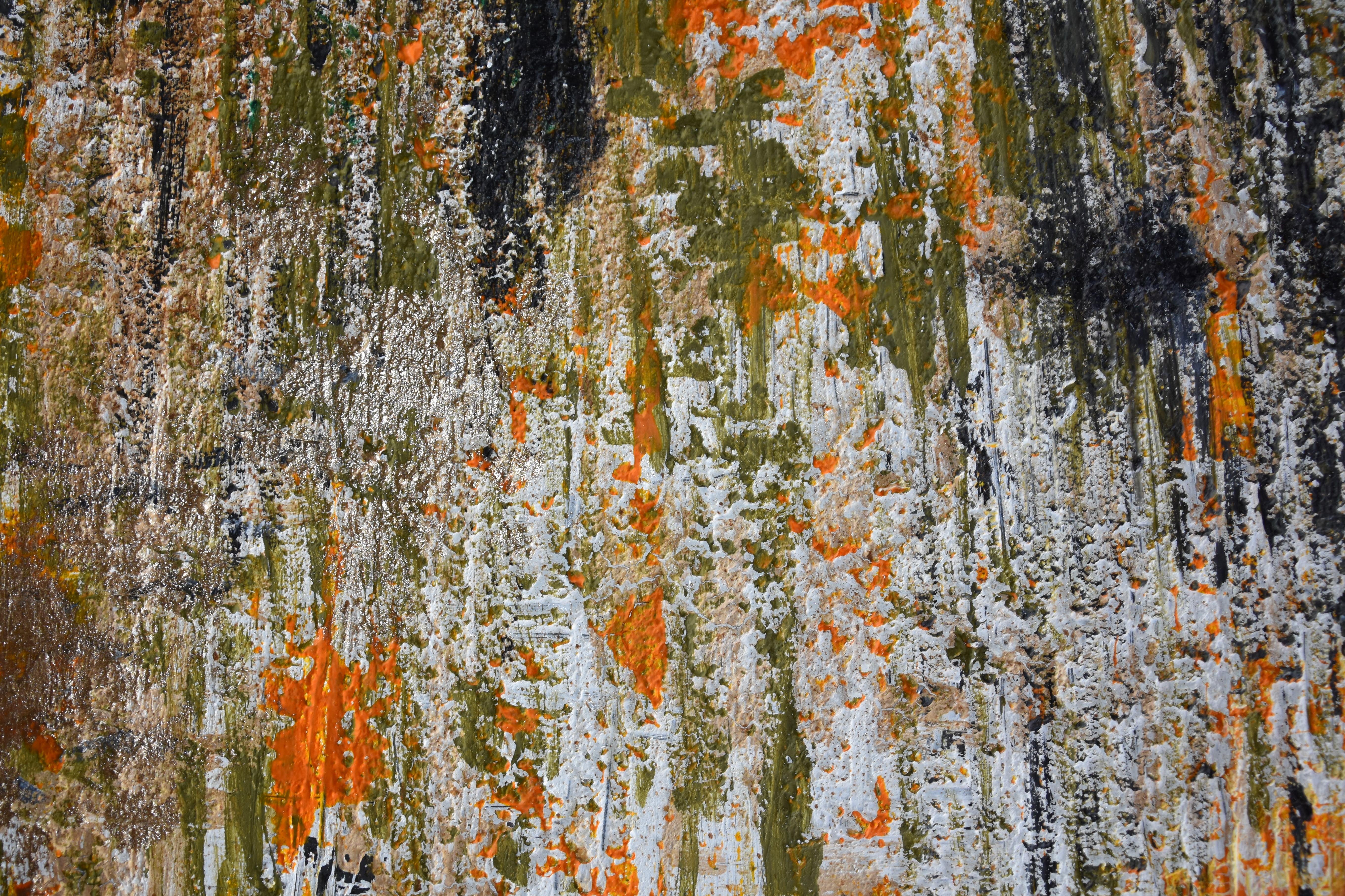 Roshan  ROAD Vertical UPLOADED.paysage peinture contemporaine originale - Marron Landscape Painting par ROSHAN