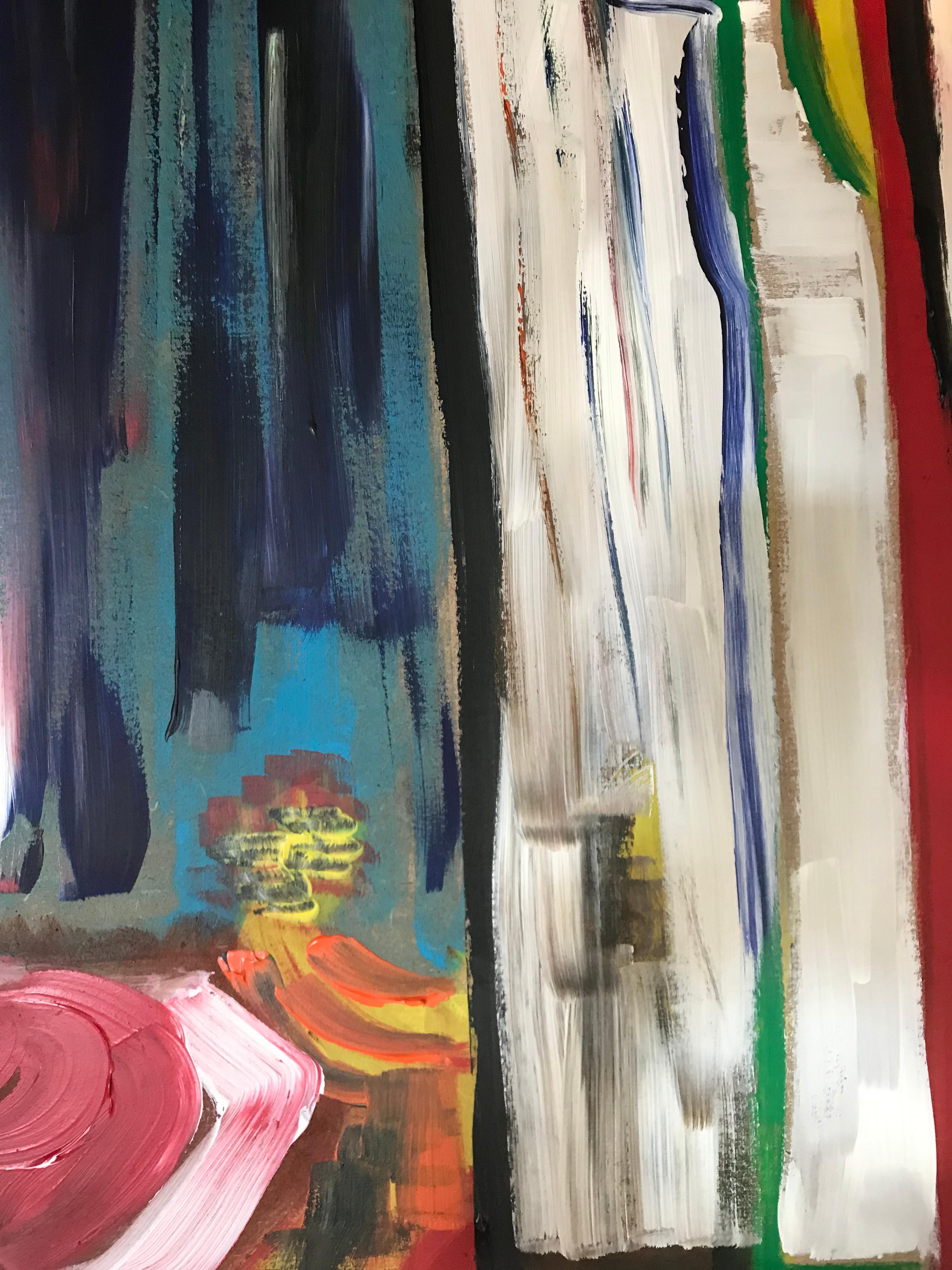 Roshan  All'interno  Colore  Fabbrica di Comete - estratto originale  Verticale - Abstract Painting Nero di ROSHAN