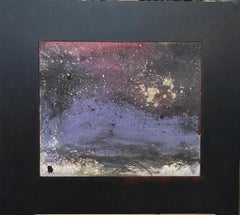 Roshan  Océan lunaire  Peinture de paysage originale en techniques mixtes contemporaines