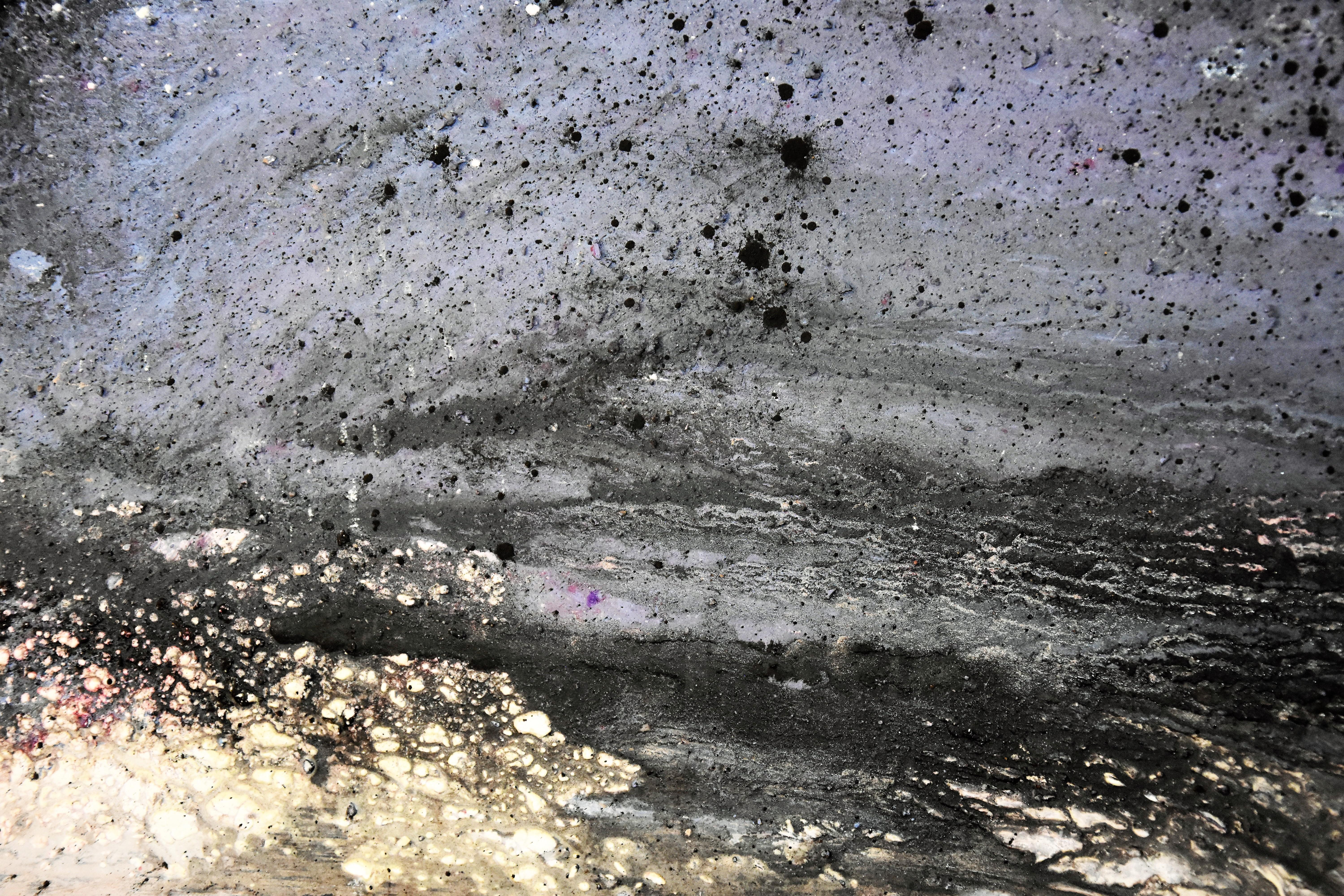 Roshan  Oceano Lunare  Paesaggio originale contemporaneo dipinto a tecnica mista - Abstract Painting Marrone di ROSHAN