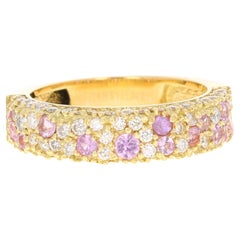 Roshe Jewels 1,54ct Light Pink Sapphire Diamond Band Ring, 18K Gold